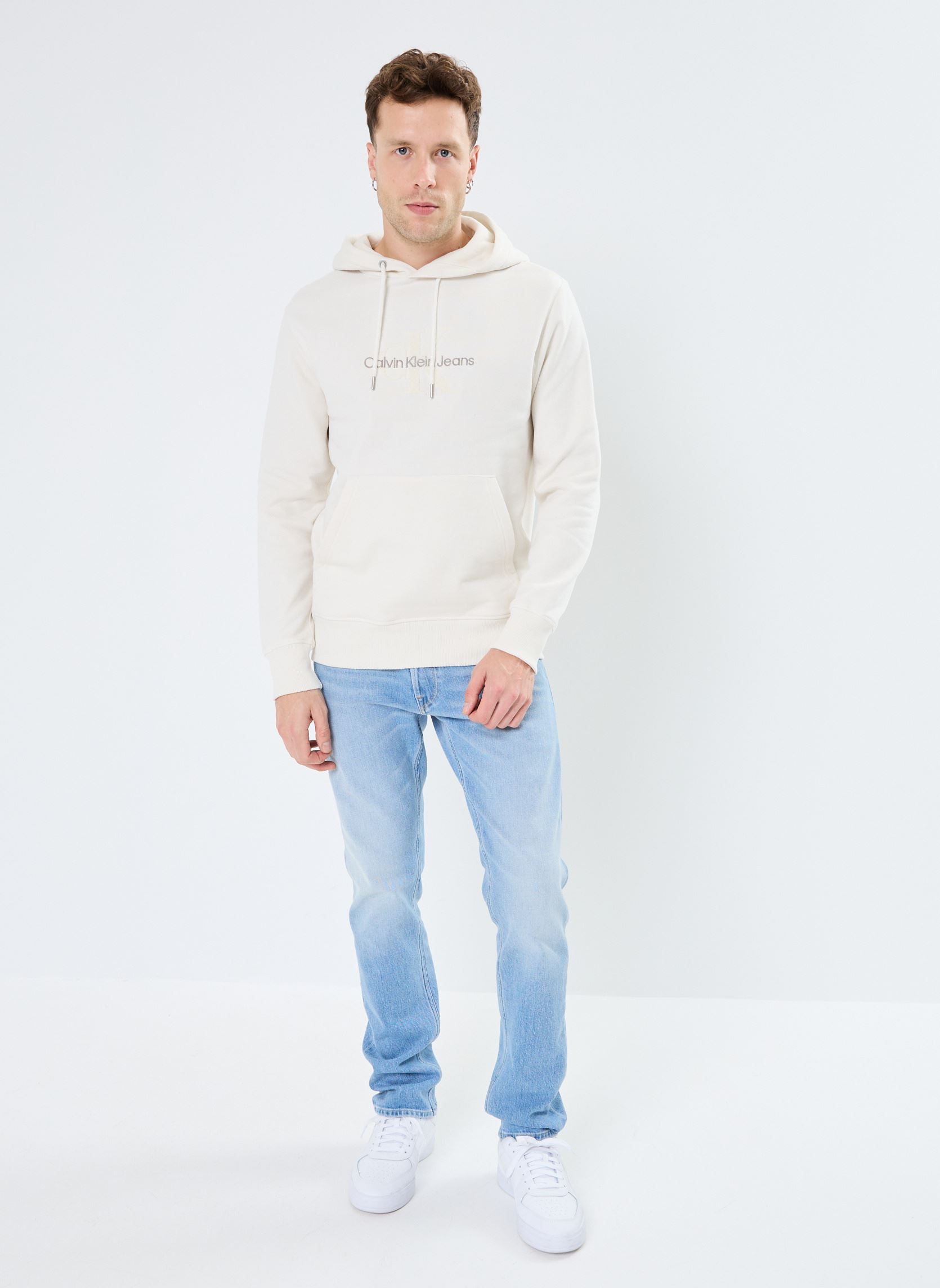 Kapuzenpullover Chenille Monologo Ho J30J326637 herren weiß Calvin Klein Jeans Kapuzenpullover Chenille Monologo Ho J30J326637 herren weiß WHITE