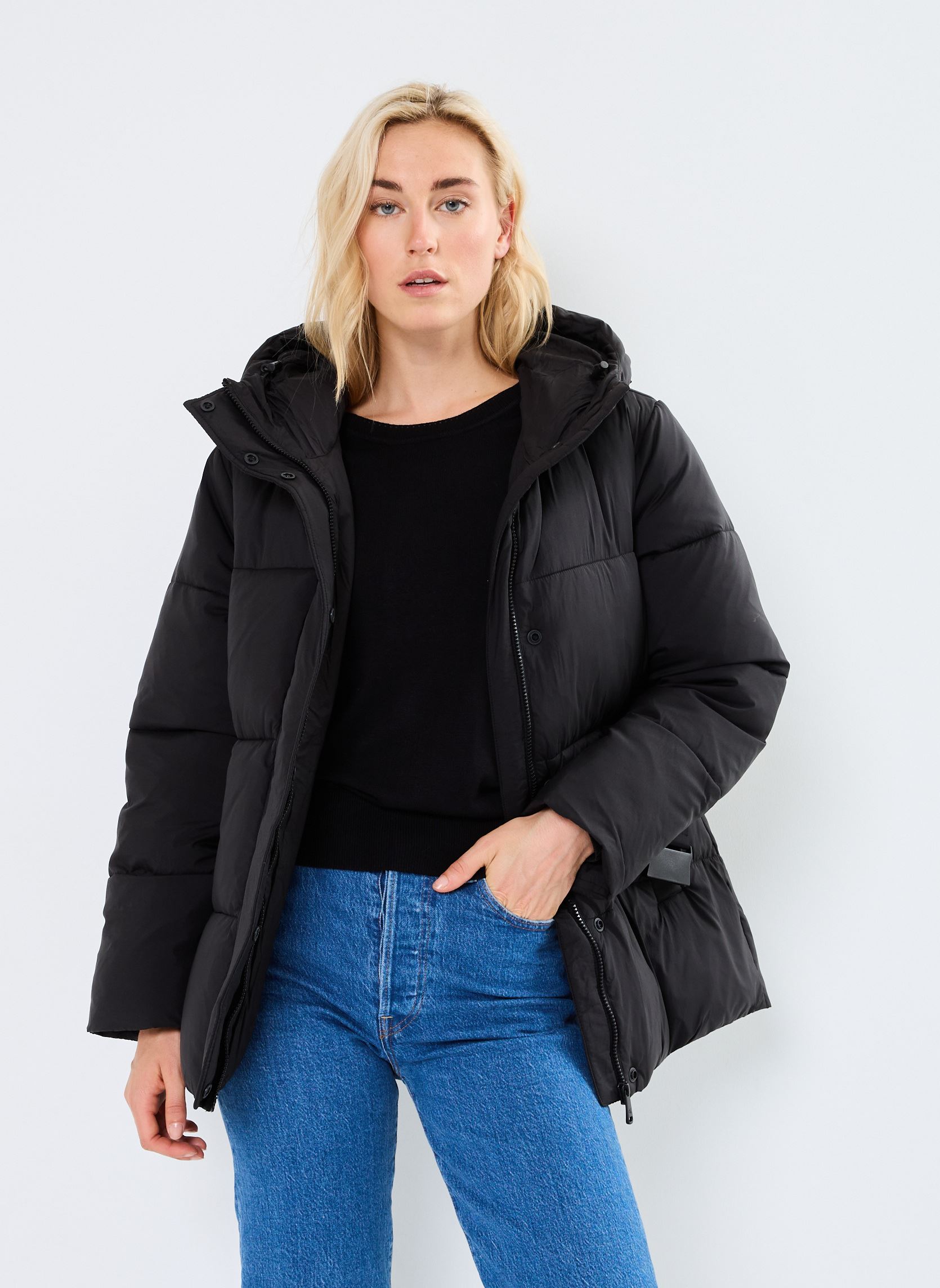 Veste Calvin Klein Jeans Veste a capuche femme Ref 64067 YBI Ecru EU - vue 6