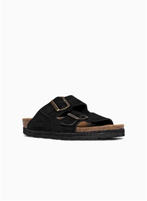 Bayton Mules Sandales en cuir suédé BENALLA pour femme Noir femme noir