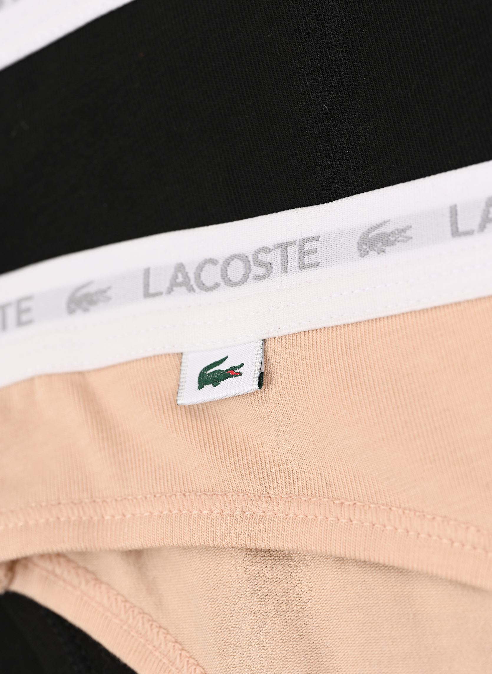 Lingerie sport Lot de 3 culottes en coton stretch femme multicolore Lacoste Lingerie sport Lot de 3 culottes en coton stretch femme multicolore BISCUIT/BLANC-NOIR