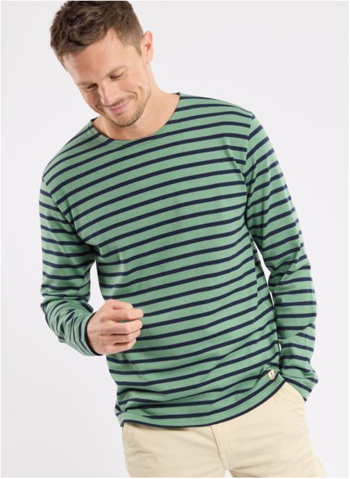 Armor Lux Tee-shirts Marinière Heritage nature/deep jungle homme vert
