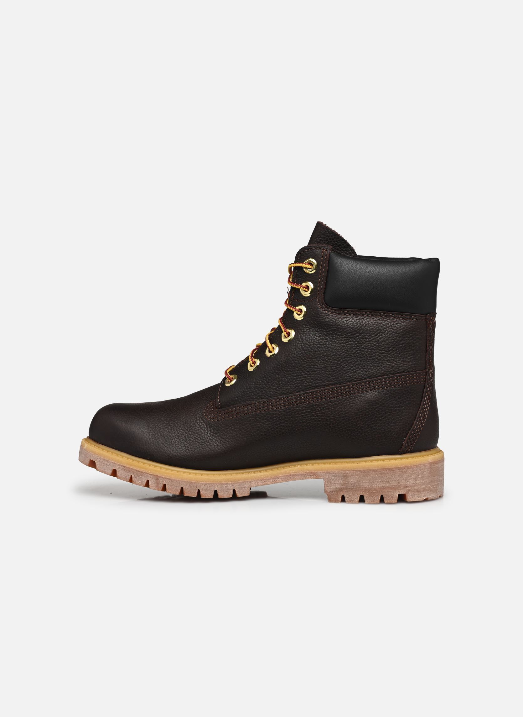 Bottines à lacets 6 homme marron Timberland Bottines à lacets 6 homme marron DK BROWN FULL GRAIN W BLK