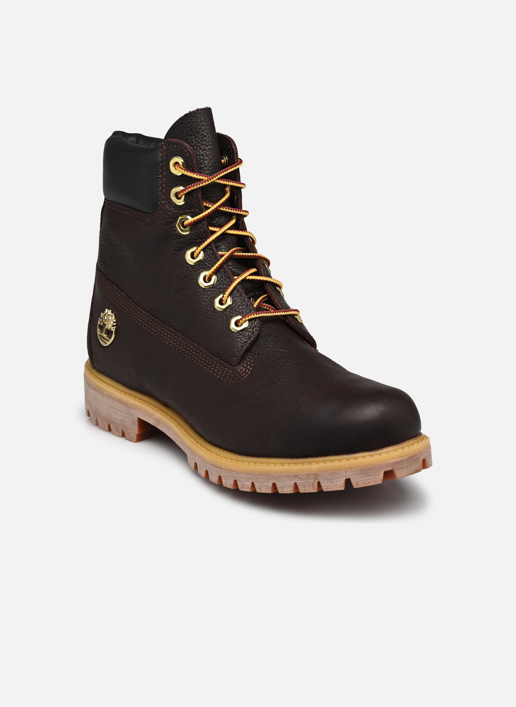 Bottines à lacets 6 homme marron Timberland Bottines à lacets 6 homme marron DK BROWN FULL GRAIN W BLK