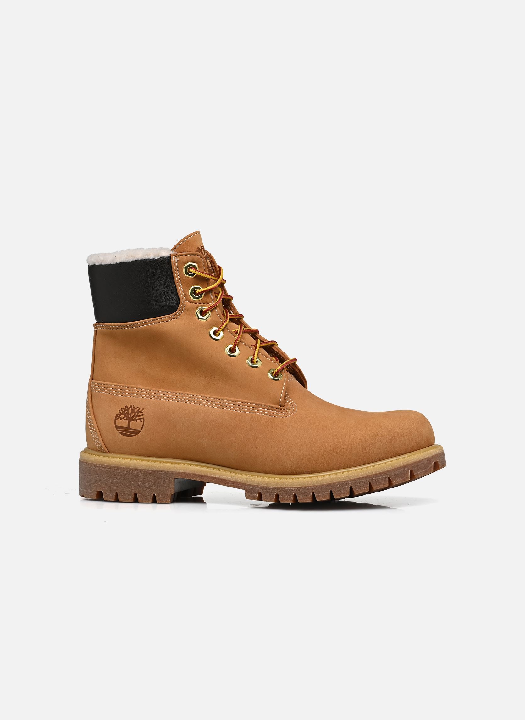 Stivaletti con lacci 6 in Premium Fur/Warm Lin uomo giallo Timberland Stivaletti con lacci 6 in Premium Fur/Warm Lin uomo giallo WHEAT NUBUCK