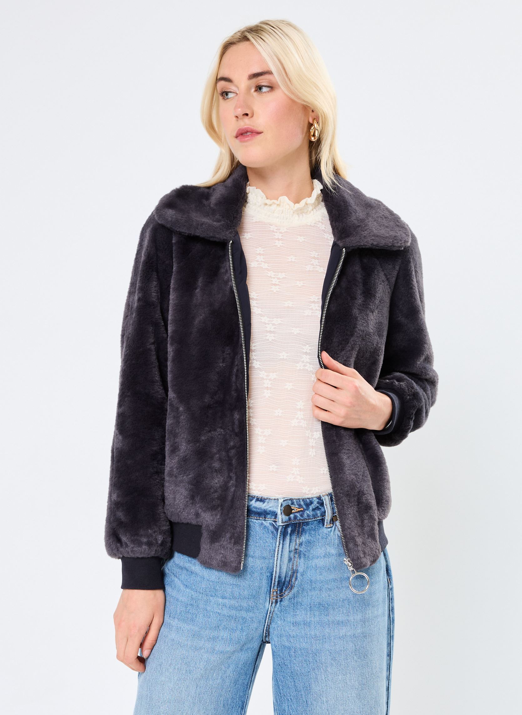 Vestes en jean LADIES WOVEN JACKET femme gris Molly Bracken Vestes en jean LADIES WOVEN JACKET femme gris DARK GREY