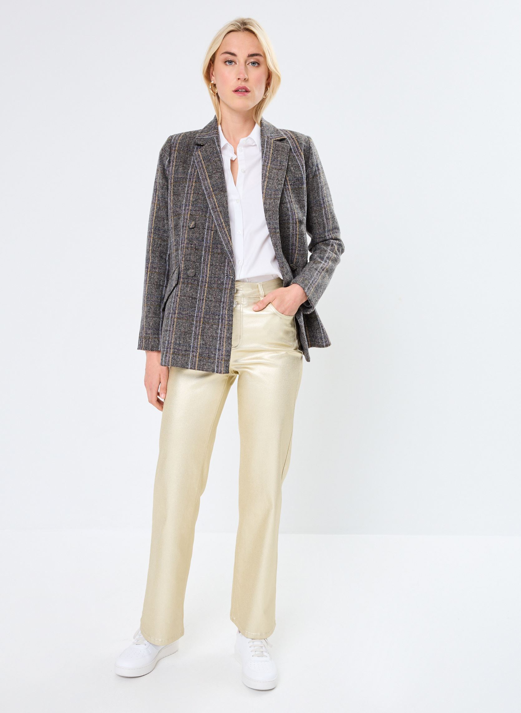 Pantalons droit LADIES WOVEN PANTS E1698CH femme or et bronze Molly Bracken Pantalons droit LADIES WOVEN PANTS E1698CH femme or et bronze GOLDEN BEIGE