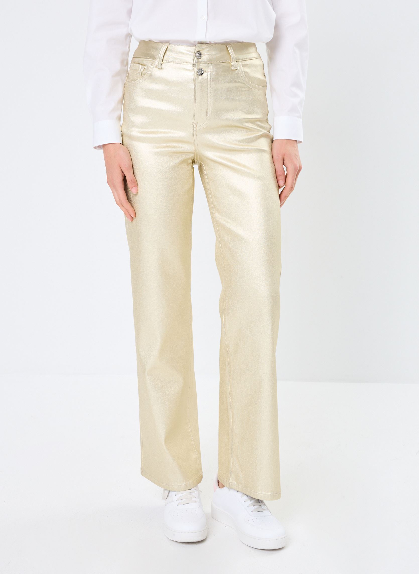 Pantalons droit LADIES WOVEN PANTS E1698CH femme or et bronze Molly Bracken Pantalons droit LADIES WOVEN PANTS E1698CH femme or et bronze GOLDEN BEIGE