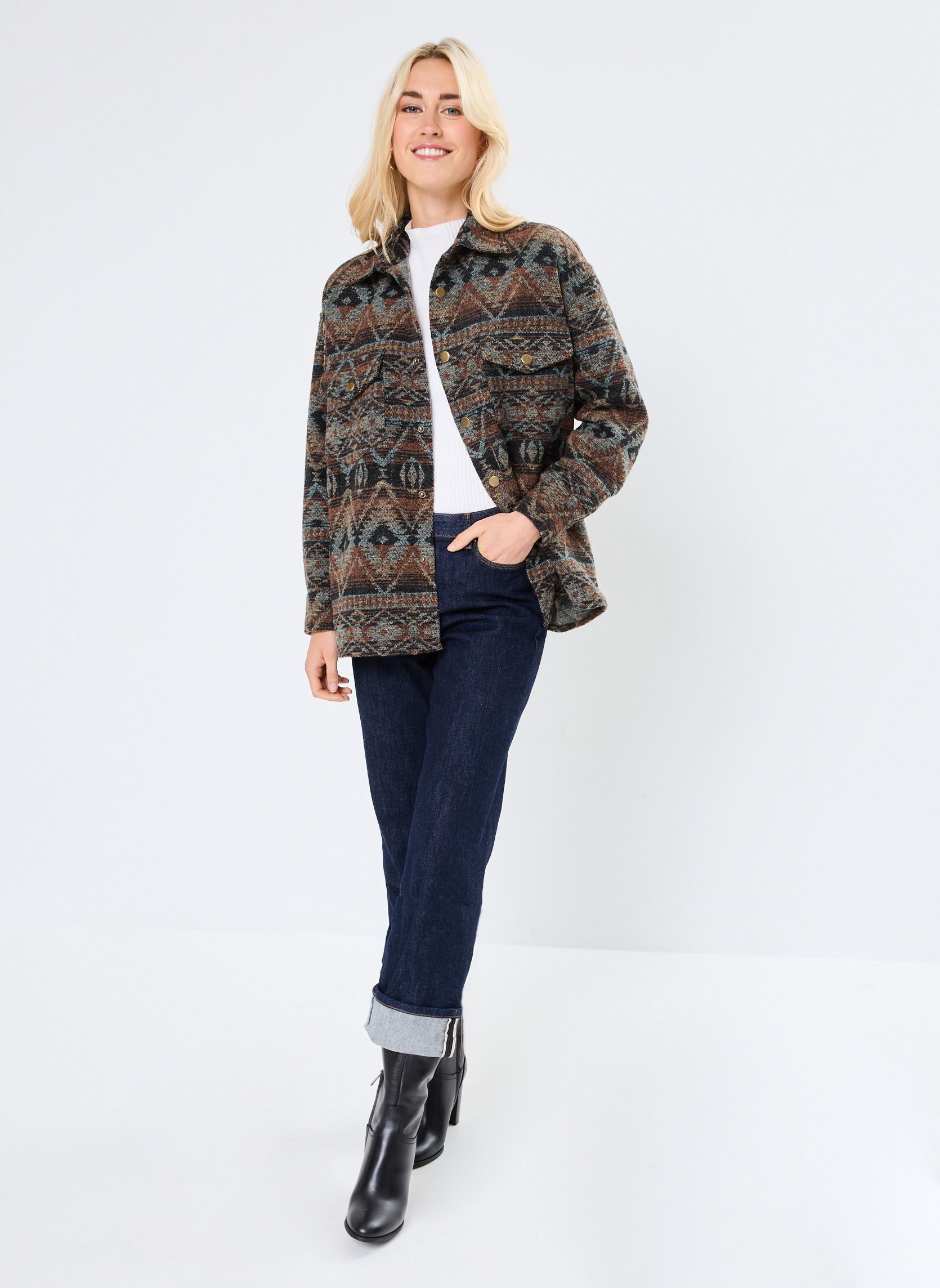 Chemises manches longues LADIES WOVEN OVERSHIRT femme noir Molly Bracken Chemises manches longues LADIES WOVEN OVERSHIRT femme noir BLACK