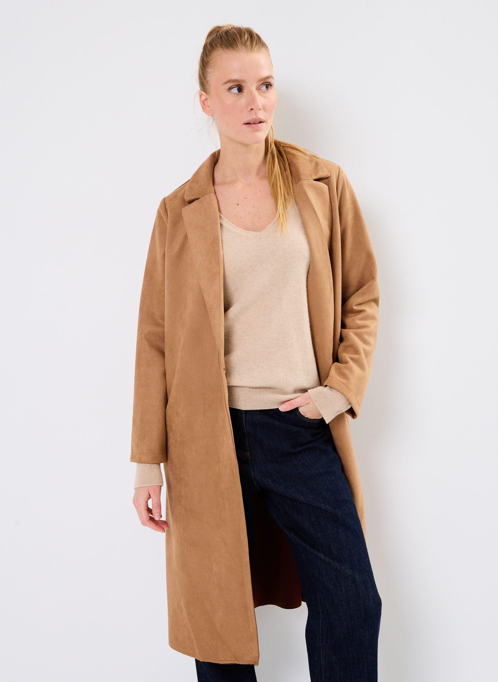 Mäntel LADIES WOVEN COAT damen braun Molly Bracken Mäntel LADIES WOVEN COAT damen braun CAMEL