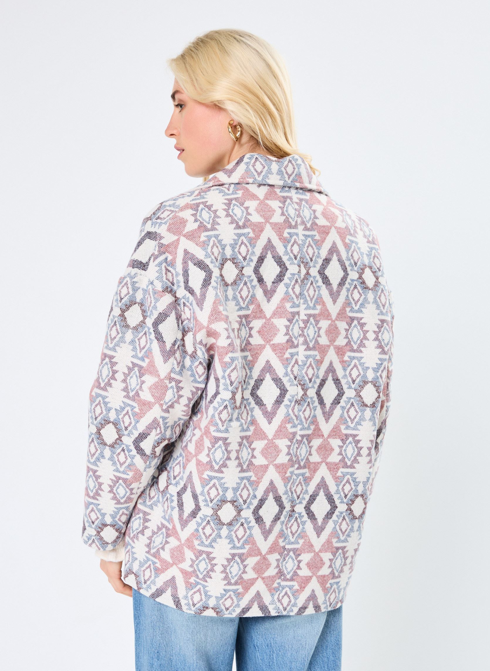 Mantels LADIES WOVEN COAT dames meerkleurig Molly Bracken Mantels LADIES WOVEN COAT dames meerkleurig OLD PINK
