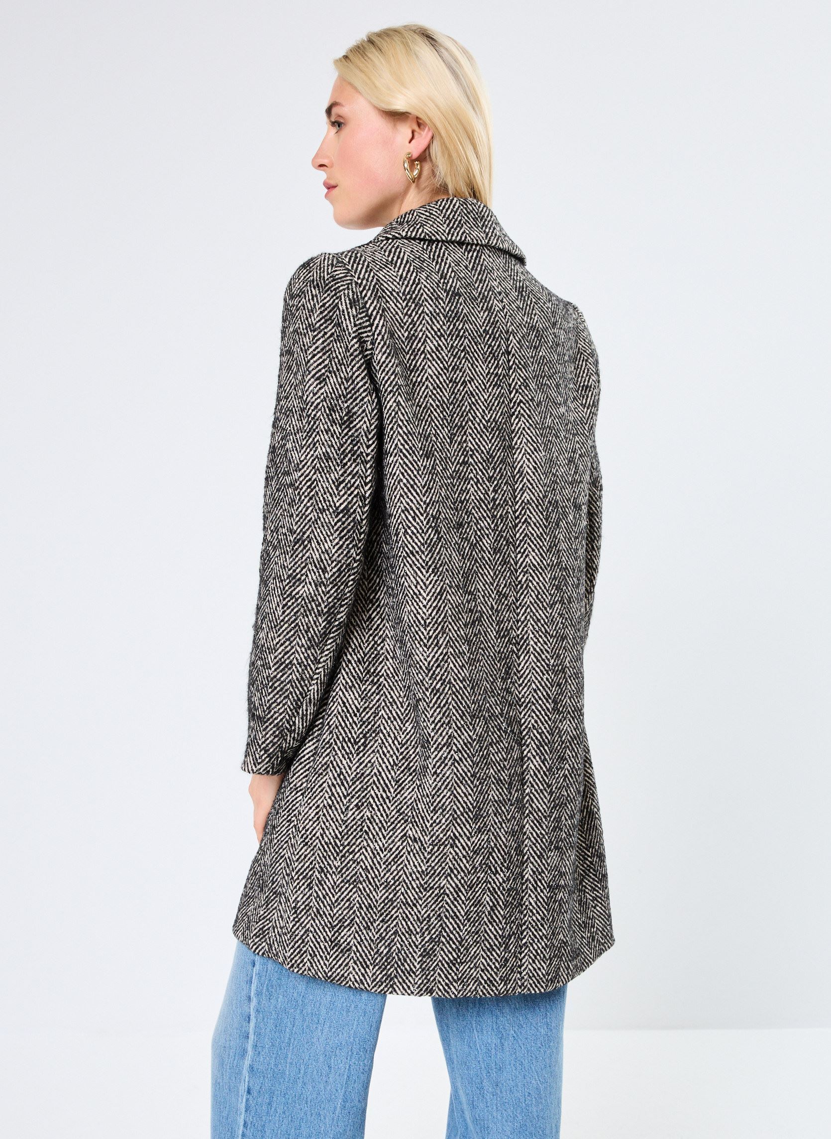 Mäntel LADIES WOVEN COAT damen schwarz Molly Bracken Mäntel LADIES WOVEN COAT damen schwarz BLACK