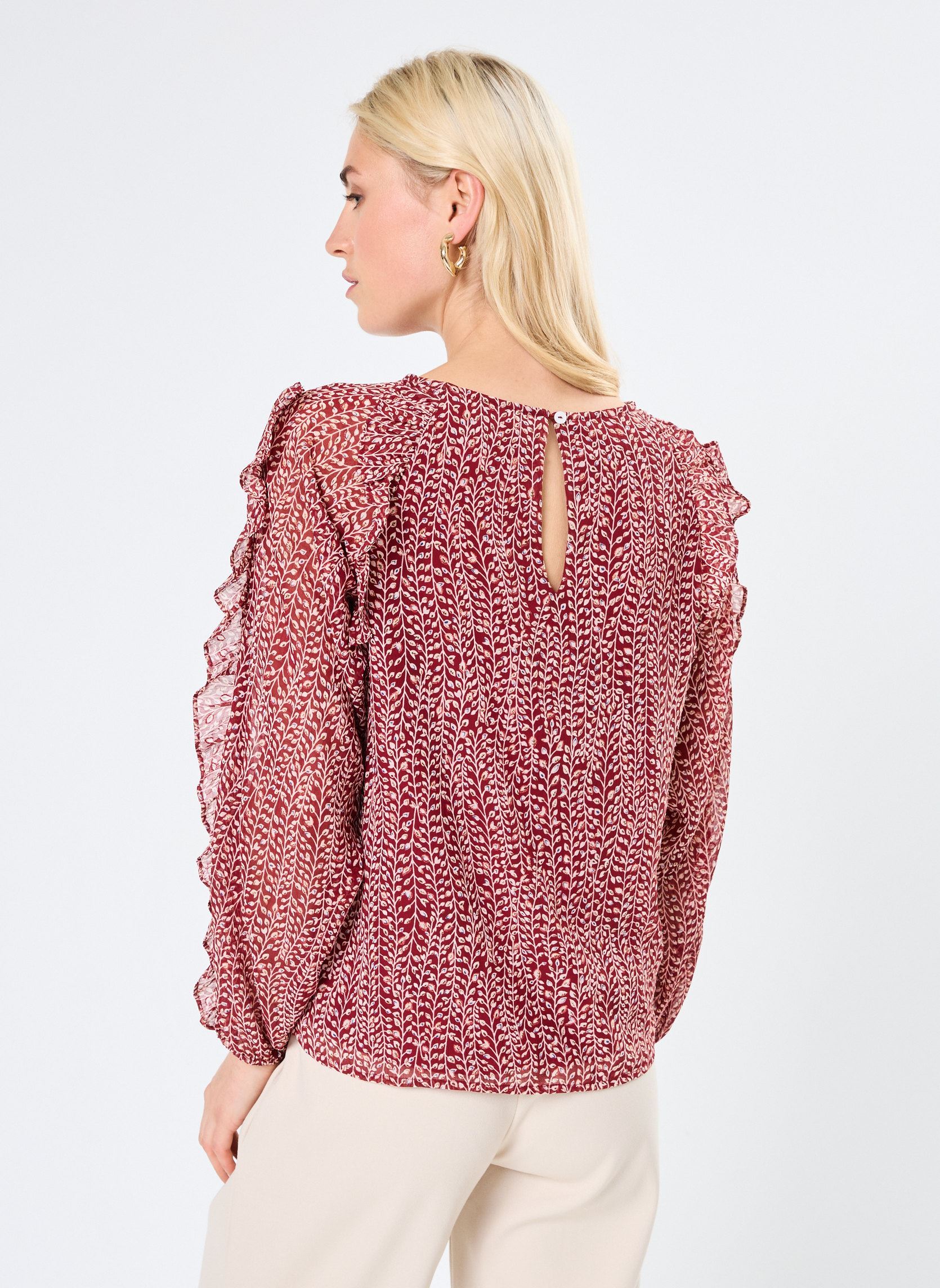 Blouses manches longues LADIES WOVEN TOP femme rouge Molly Bracken Blouses manches longues LADIES WOVEN TOP femme rouge DARK RED MONA