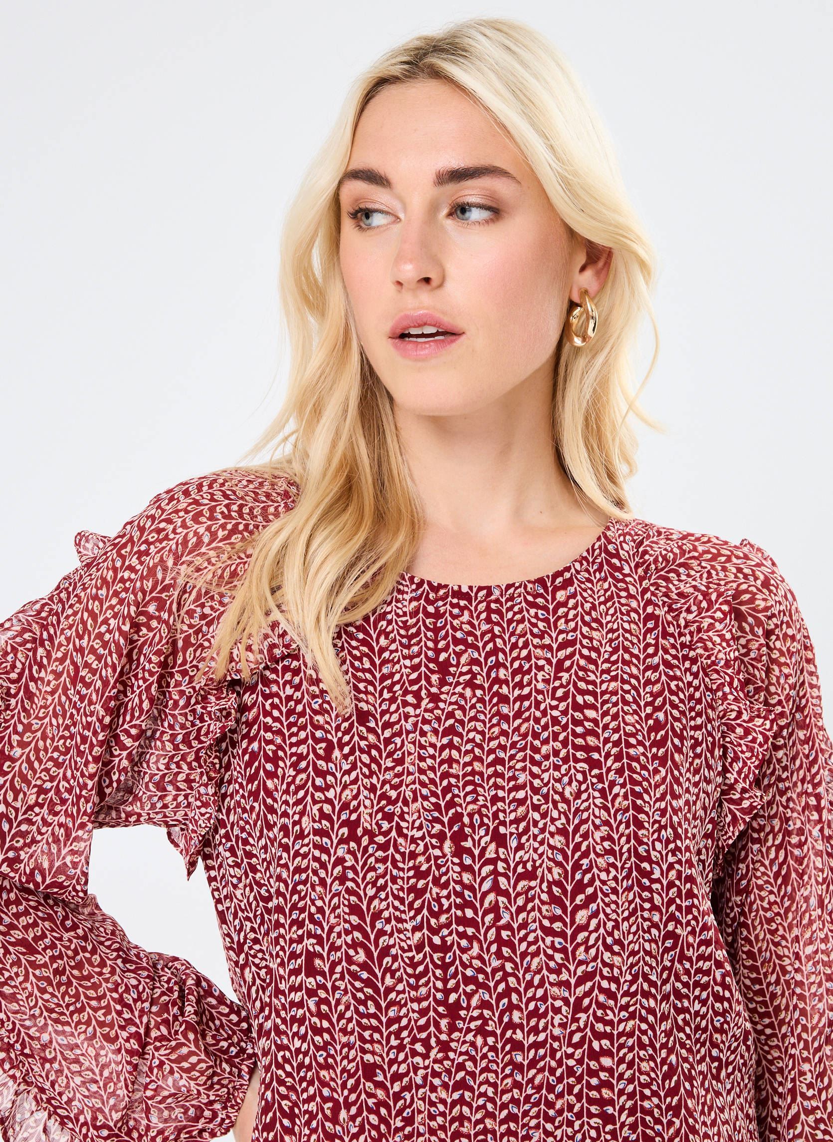Blouses manches longues LADIES WOVEN TOP femme rouge Molly Bracken Blouses manches longues LADIES WOVEN TOP femme rouge DARK RED MONA