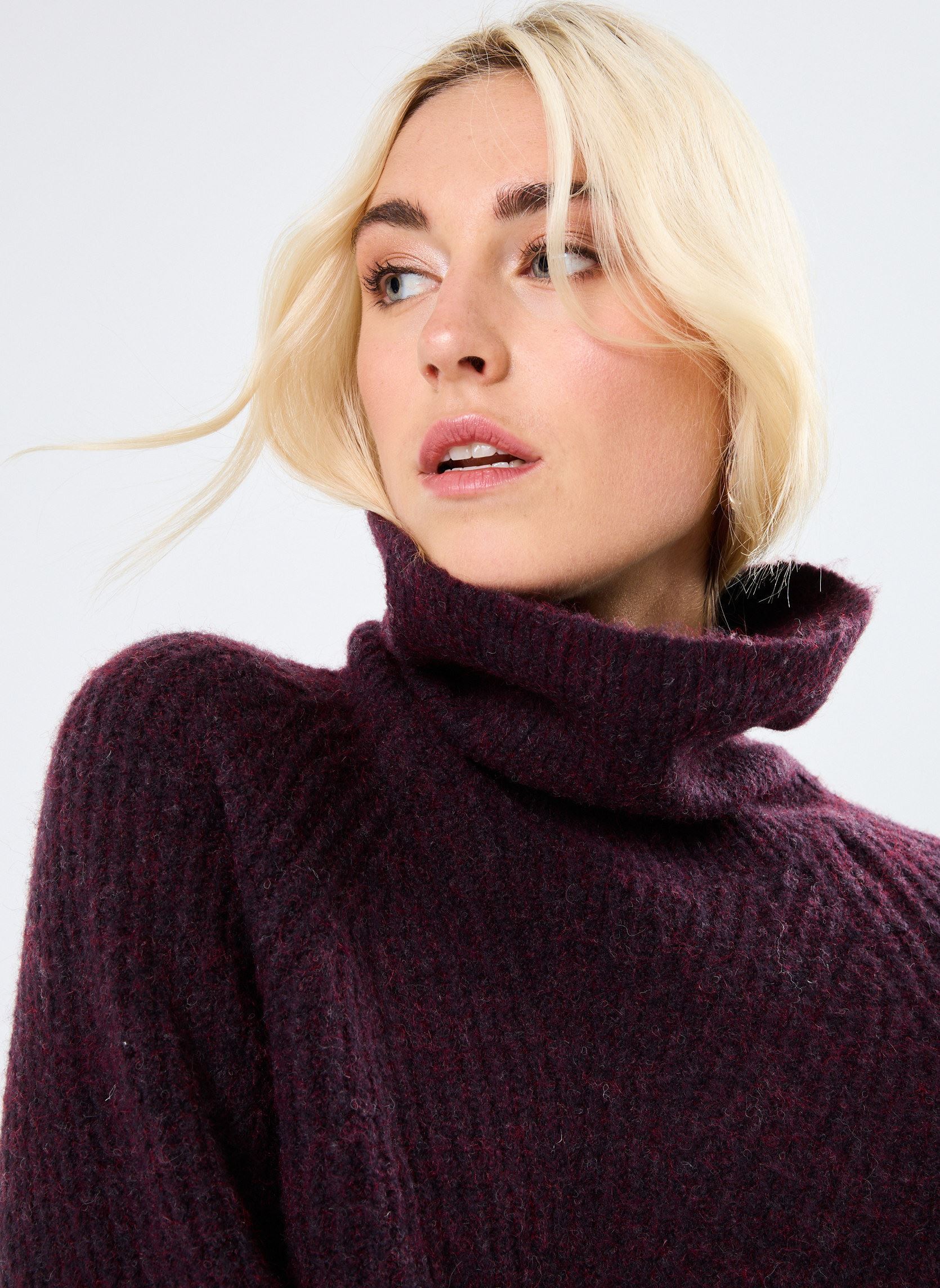 Pulls LADIES KNITTED TURTLE NECK SWEATER femme bordeaux Molly Bracken Pulls LADIES KNITTED TURTLE NECK SWEATER femme bordeaux DARK RED