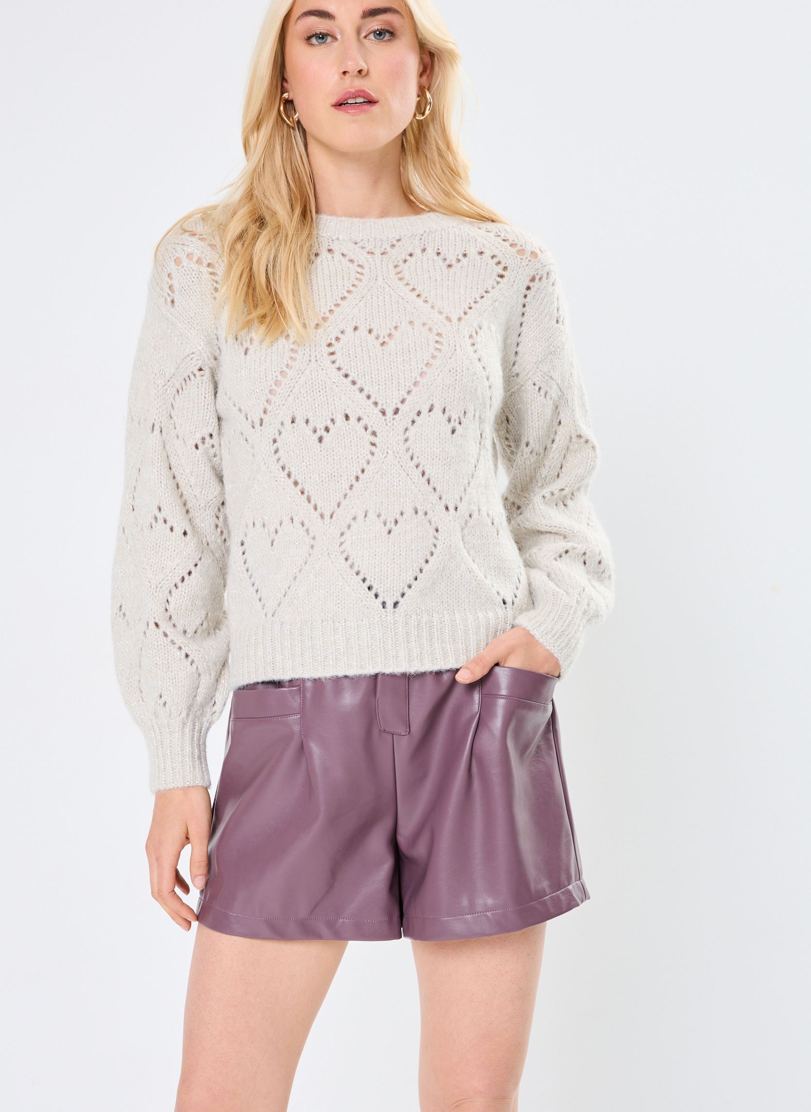 Pullover LADIES KNITTED SWEATER damen weiß Molly Bracken Pullover LADIES KNITTED SWEATER damen weiß OFFWHITE