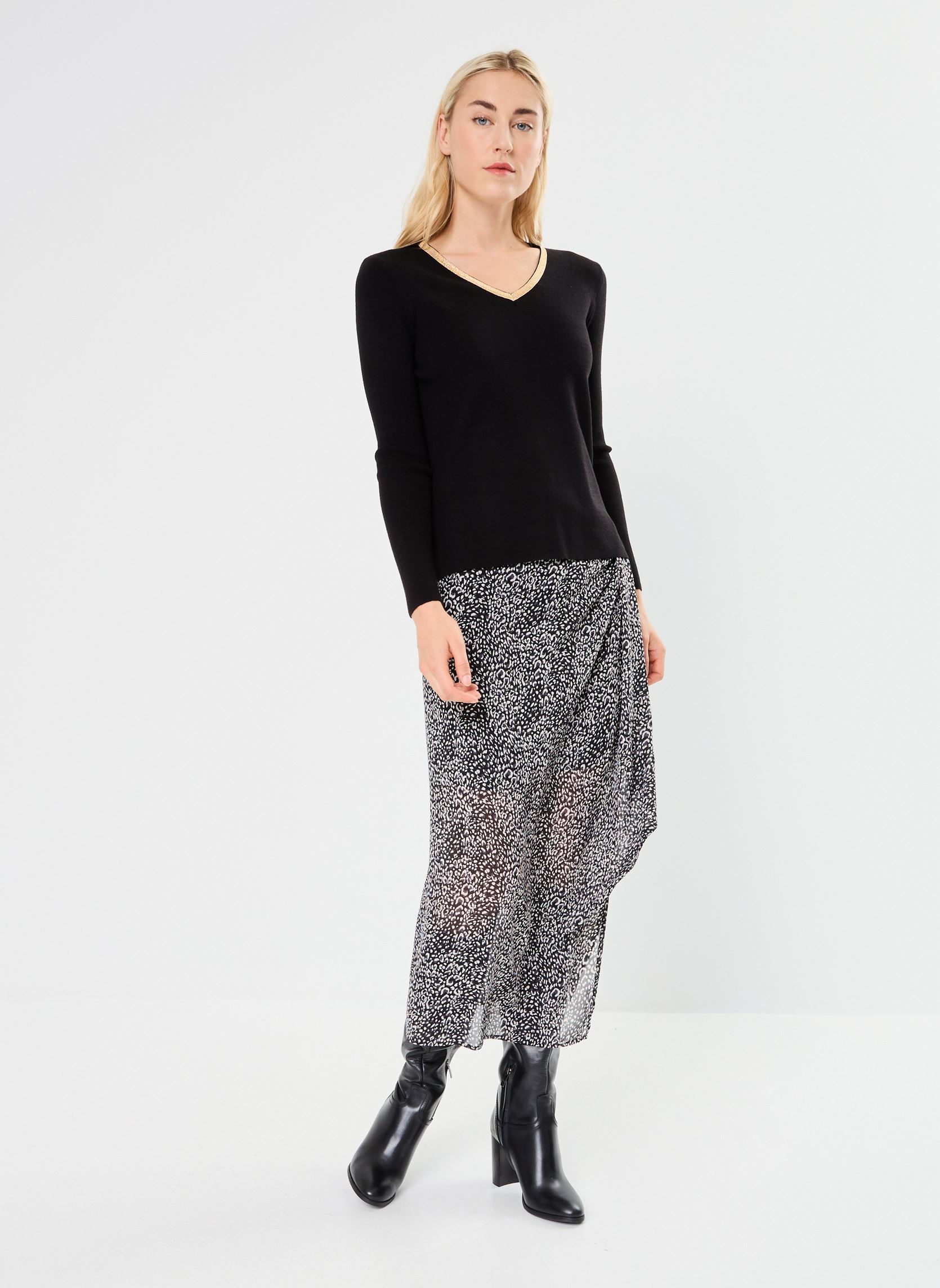 Pullover LADIES KNITTED SWEATER damen schwarz Molly Bracken Pullover LADIES KNITTED SWEATER damen schwarz BLACK