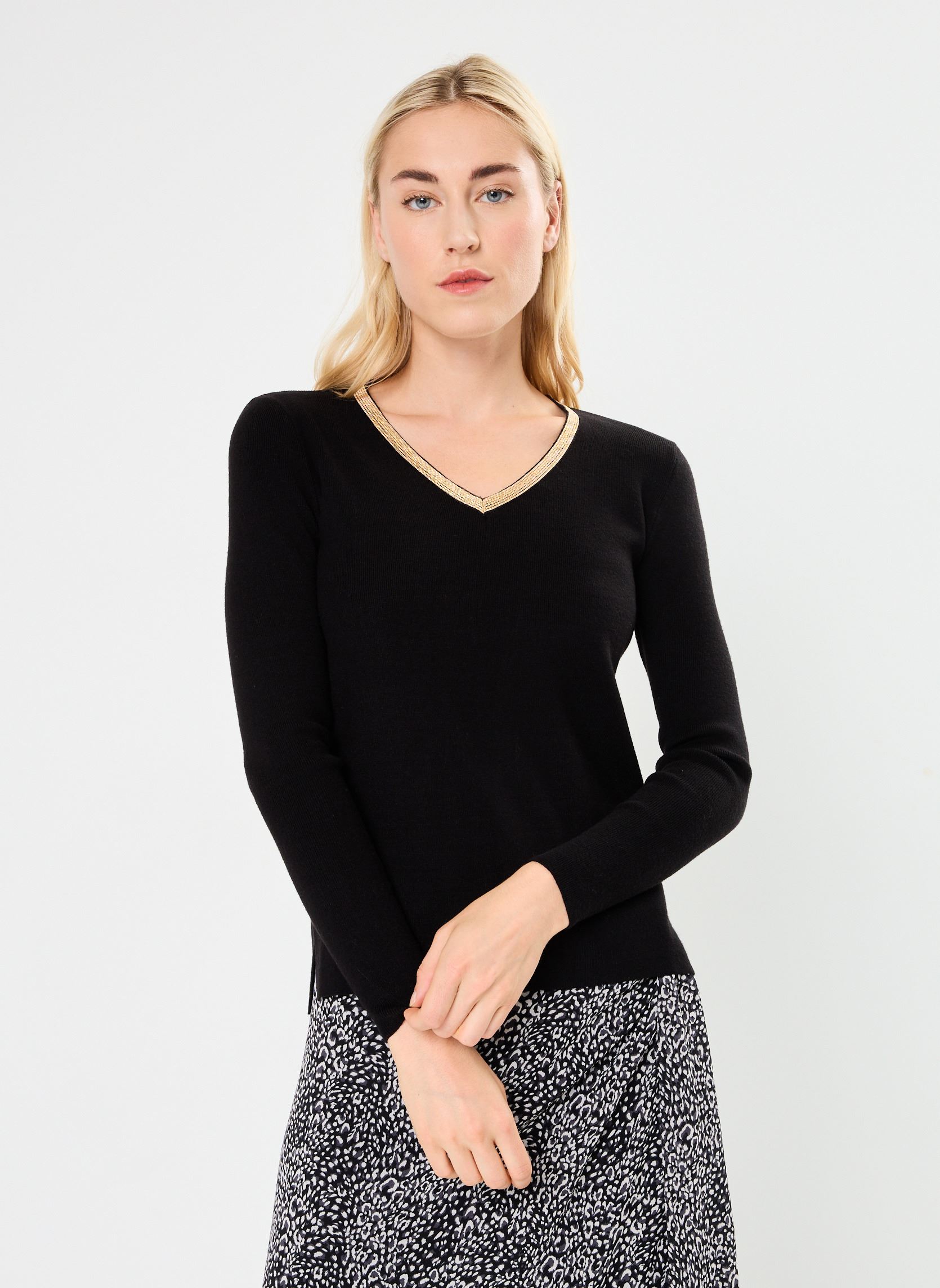 Pullover LADIES KNITTED SWEATER damen schwarz Molly Bracken Pullover LADIES KNITTED SWEATER damen schwarz BLACK