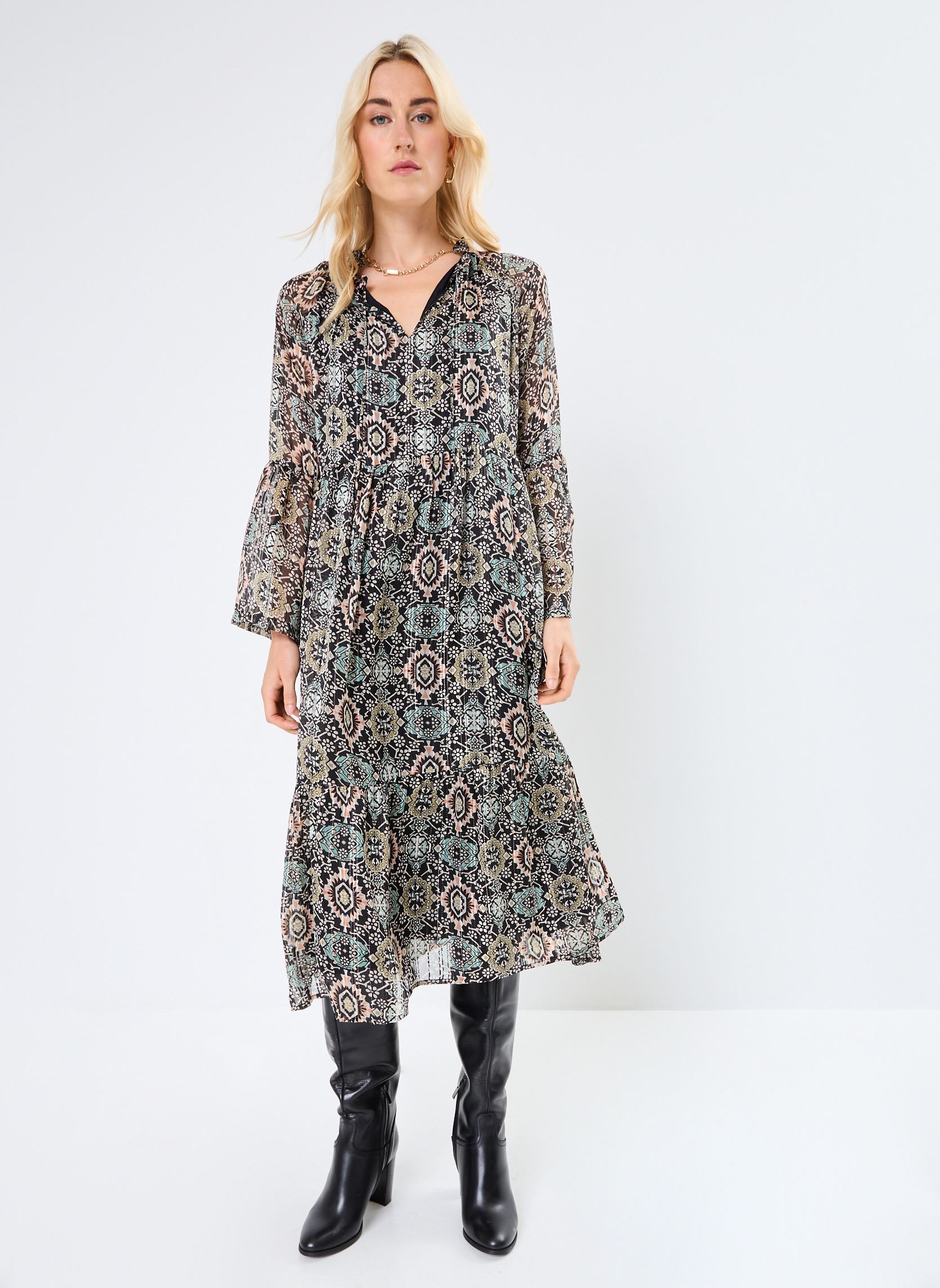 Robes LADIES WOVEN DRESS femme multicolore Molly Bracken Robes LADIES WOVEN DRESS femme multicolore GREEN ANJALI