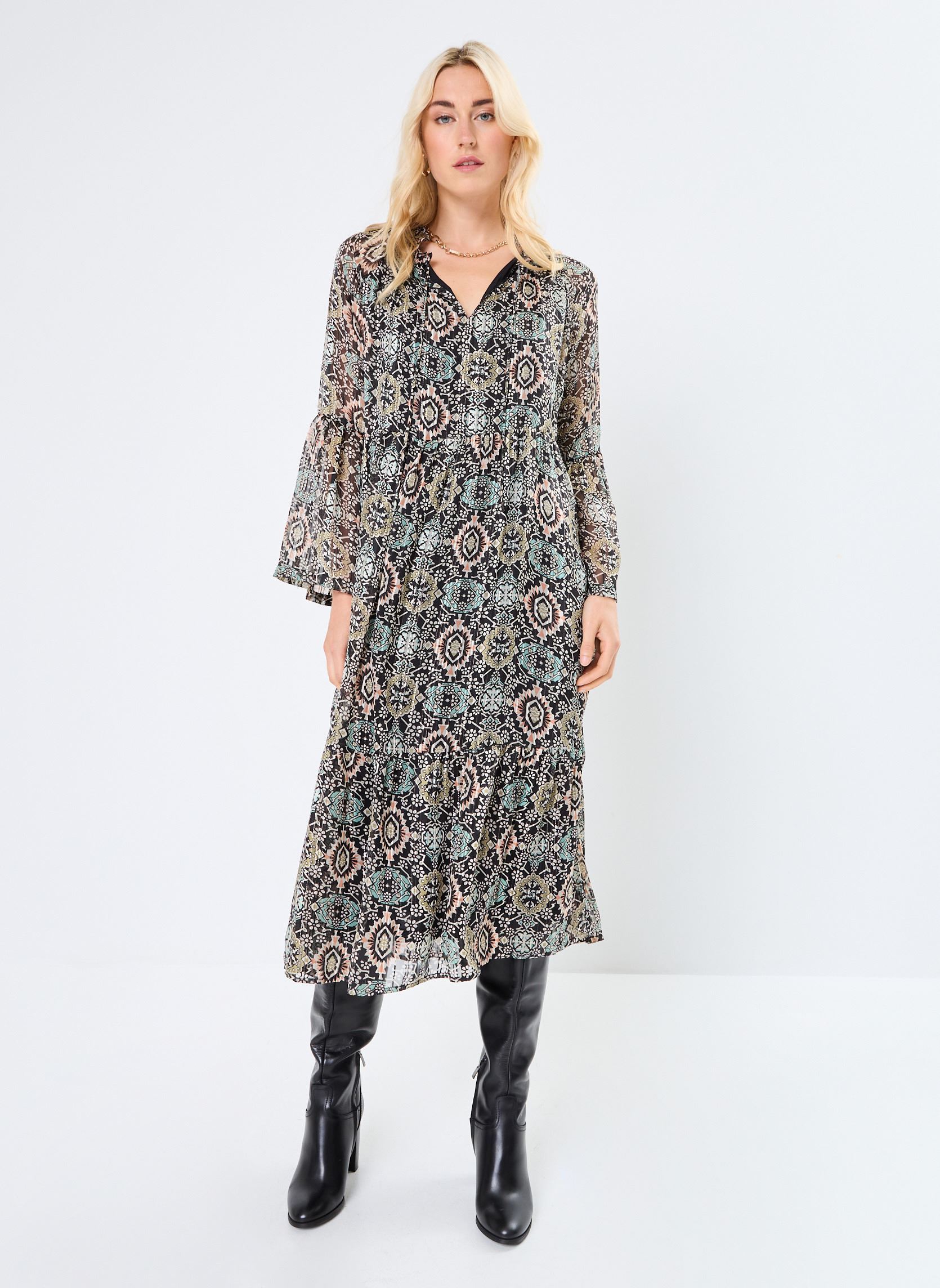 Robes LADIES WOVEN DRESS femme multicolore Molly Bracken Robes LADIES WOVEN DRESS femme multicolore GREEN ANJALI