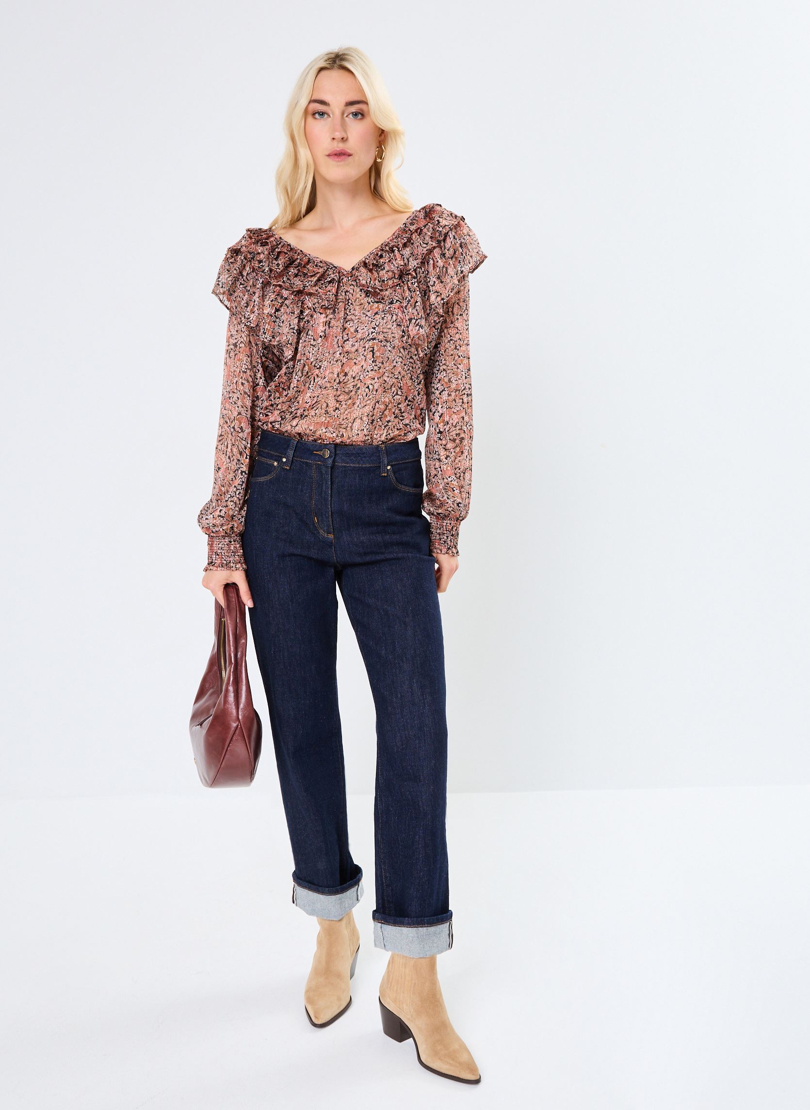 Blouses LADIES WOVEN BLOUSE femme multicolore Molly Bracken Blouses LADIES WOVEN BLOUSE femme multicolore RUST LEELA