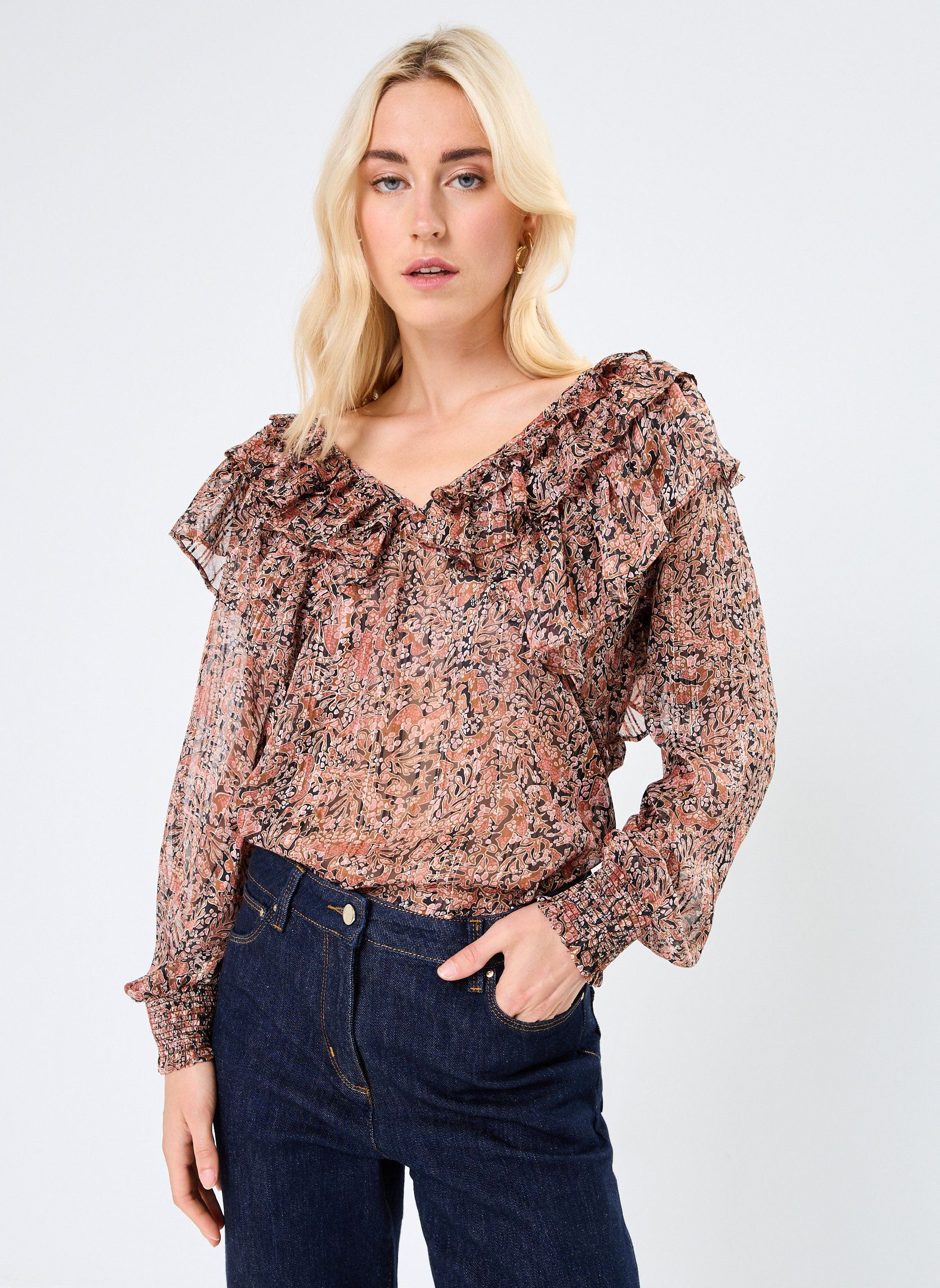 Blouses LADIES WOVEN BLOUSE femme multicolore Molly Bracken Blouses LADIES WOVEN BLOUSE femme multicolore RUST LEELA