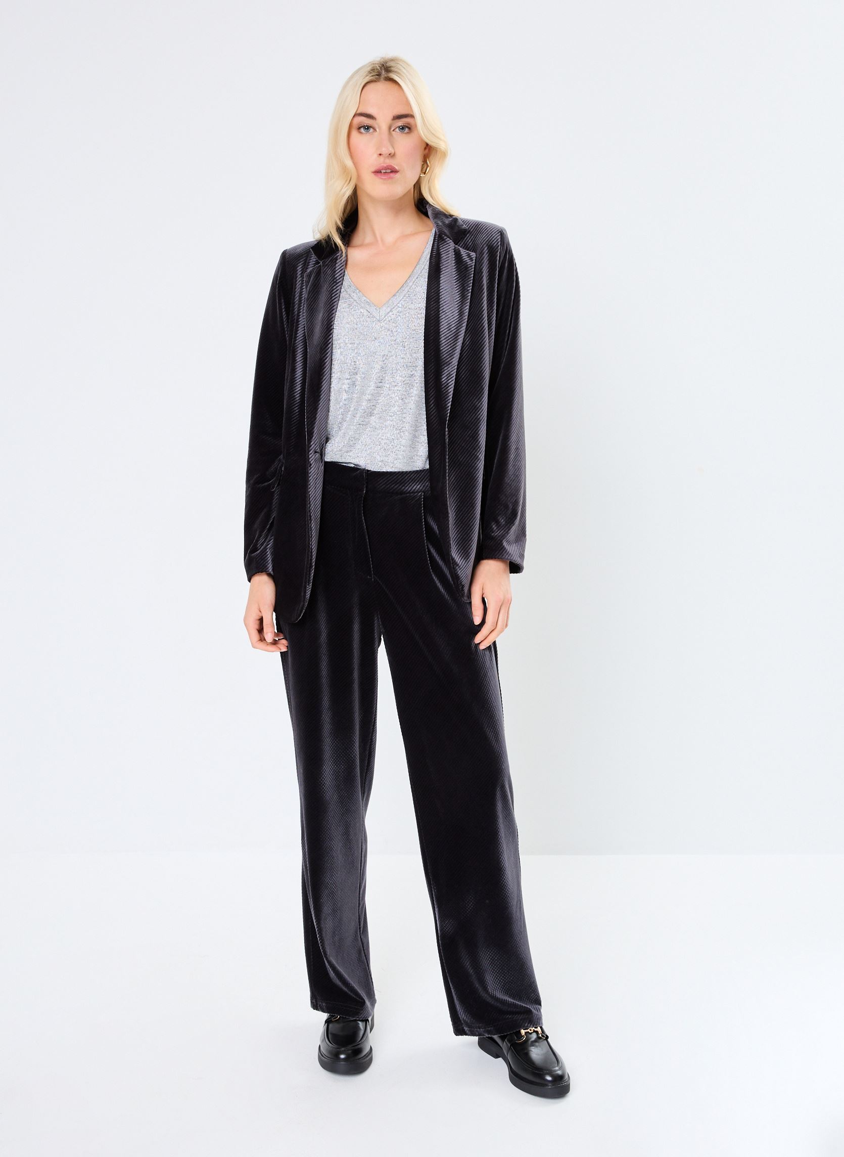 Blazer LADIES KNITTED BLAZER donna grigio Molly Bracken Blazer LADIES KNITTED BLAZER donna grigio DARK GREY
