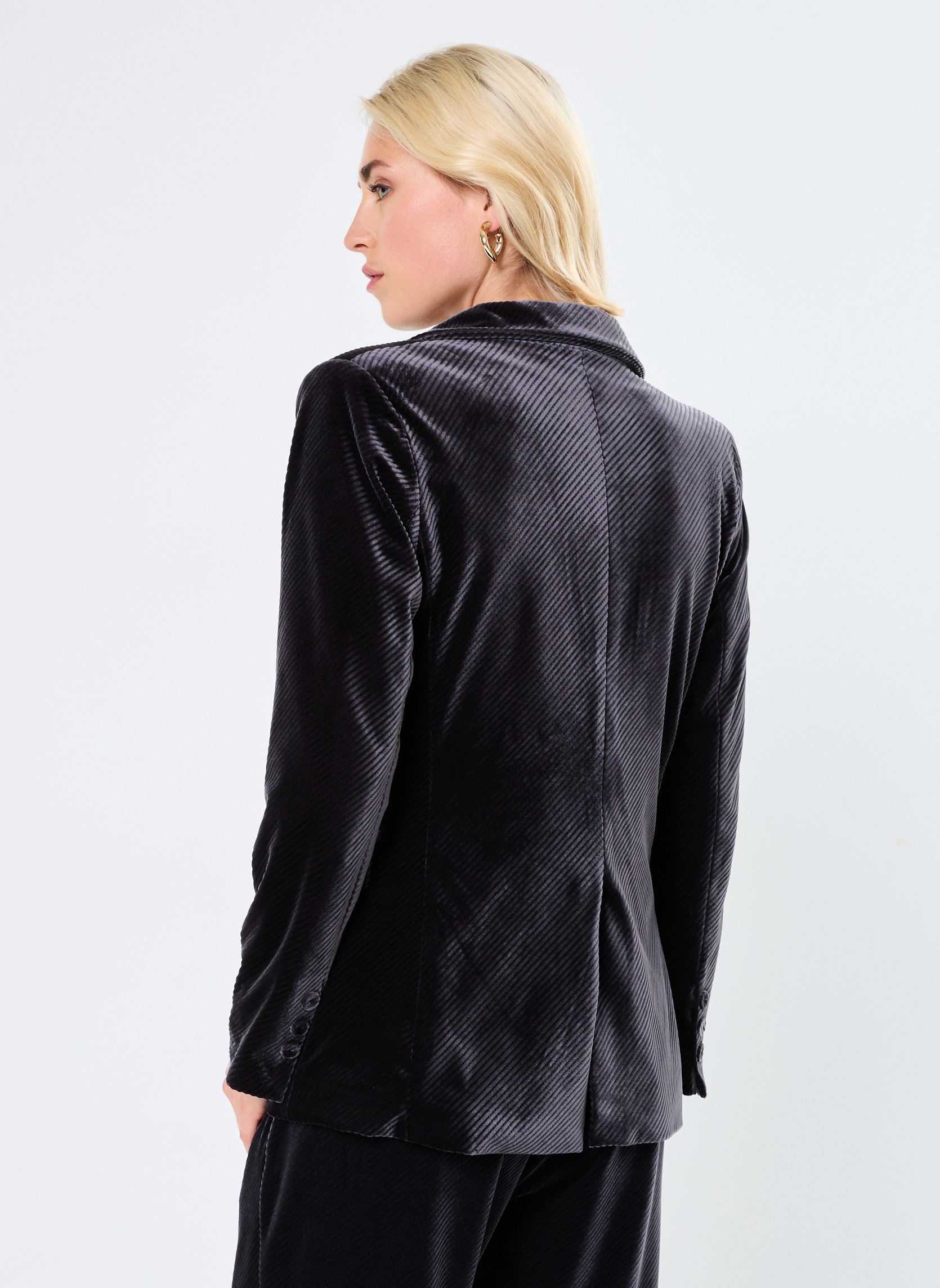 Blazer LADIES KNITTED BLAZER donna grigio Molly Bracken Blazer LADIES KNITTED BLAZER donna grigio DARK GREY