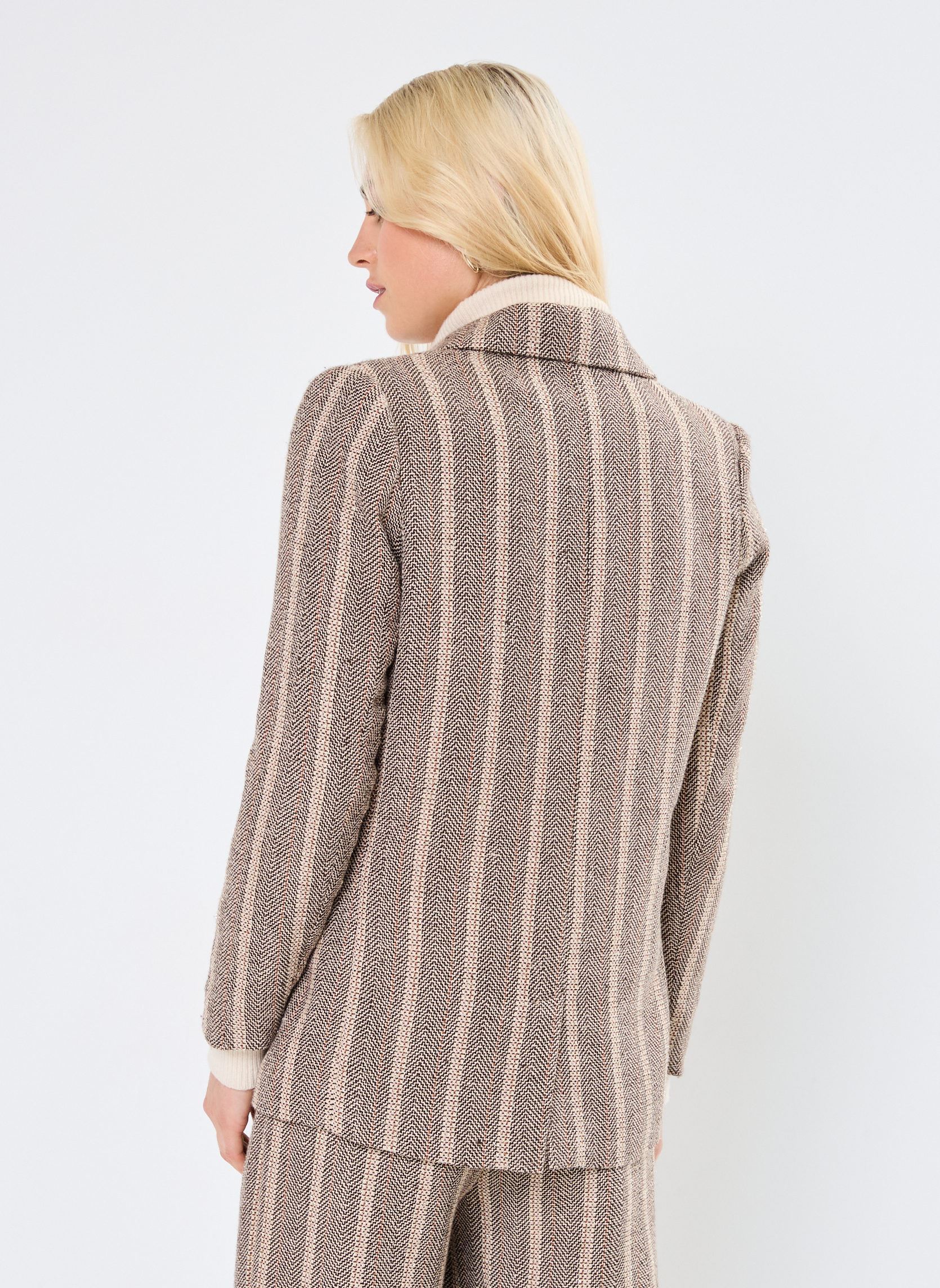 Blazer LADIES WOVEN BLAZER donna beige Molly Bracken Blazer LADIES WOVEN BLAZER donna beige BEIGE