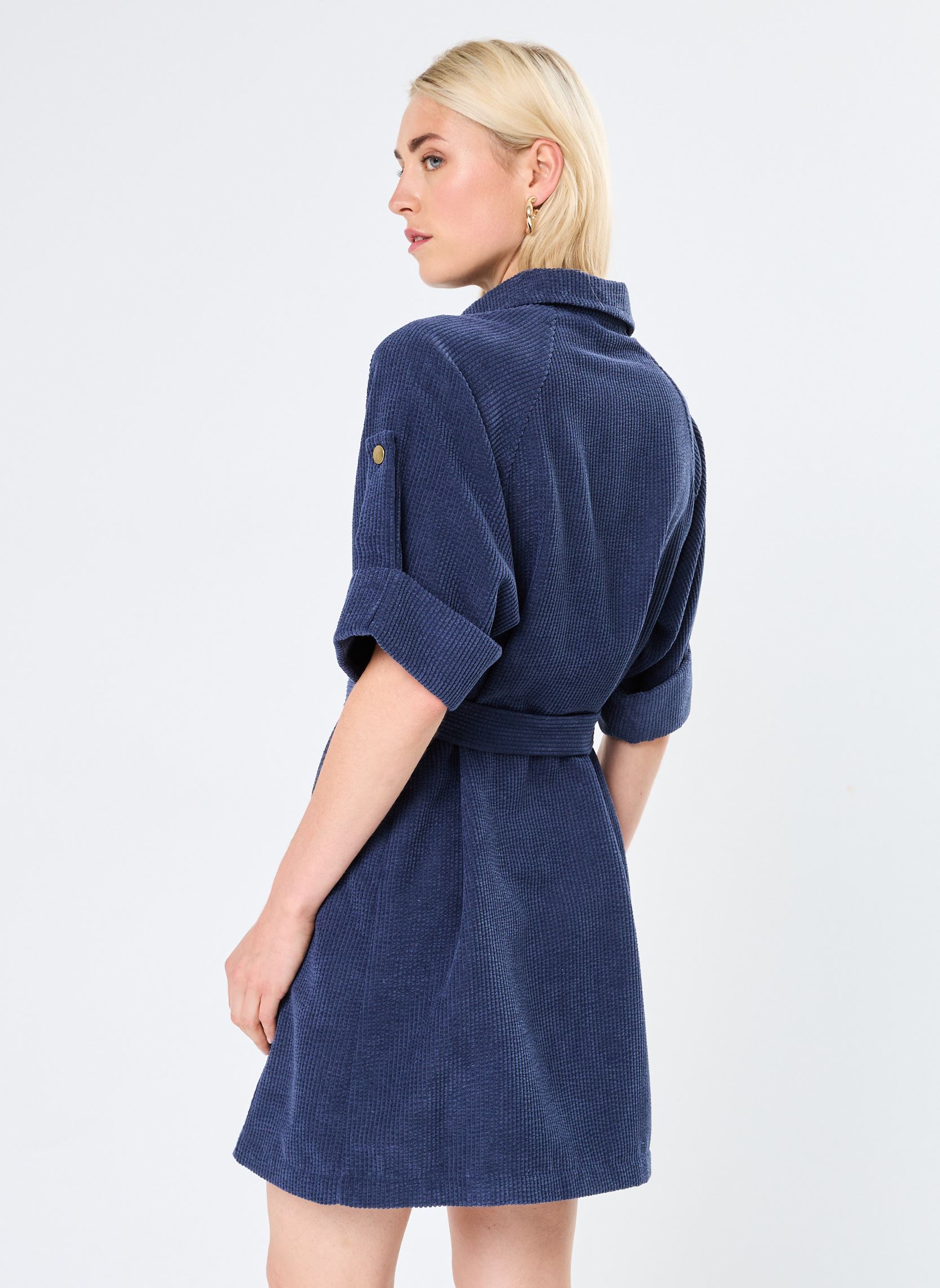 Robes Chemise LADIES WOVEN SS DRESS femme bleu Molly Bracken Robes Chemise LADIES WOVEN SS DRESS femme bleu NAVY BLUE
