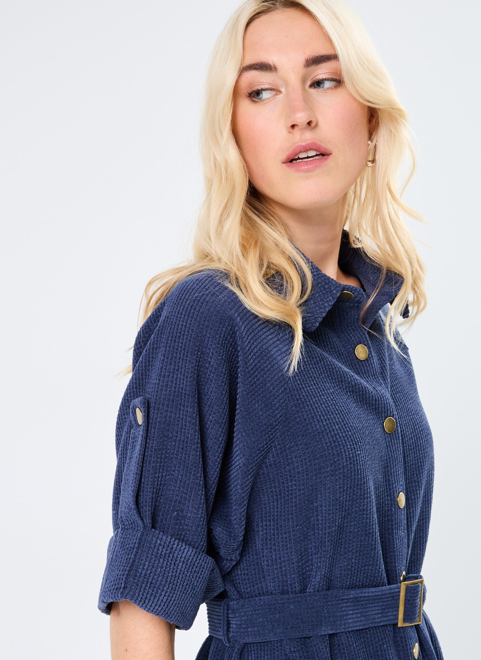 Robes Chemise LADIES WOVEN SS DRESS femme bleu Molly Bracken Robes Chemise LADIES WOVEN SS DRESS femme bleu NAVY BLUE