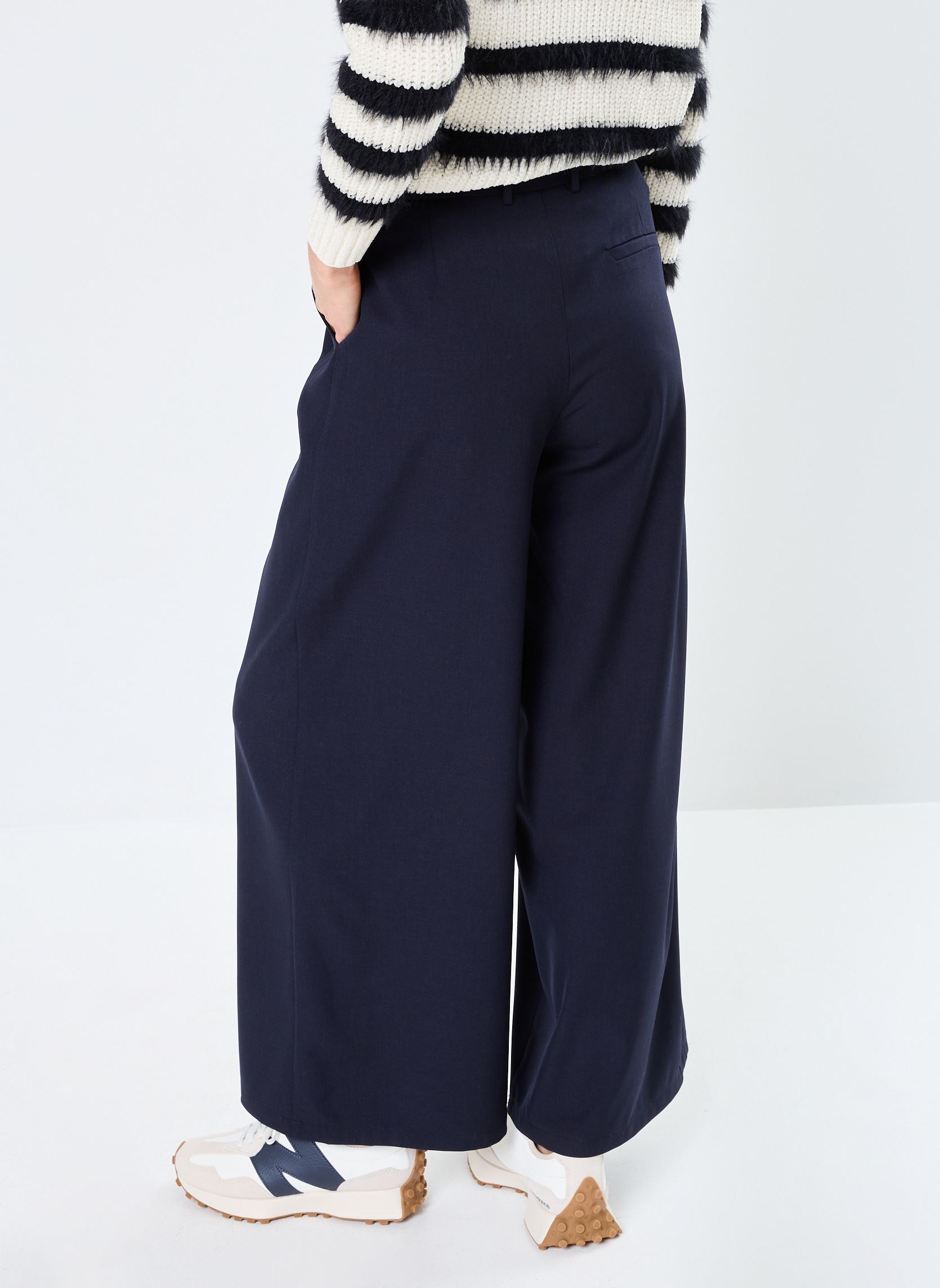 Pantaloni larghi LADIES WOVEN WIDE PANTS donna blu Molly Bracken Pantaloni larghi LADIES WOVEN WIDE PANTS donna blu NAVY BLUE