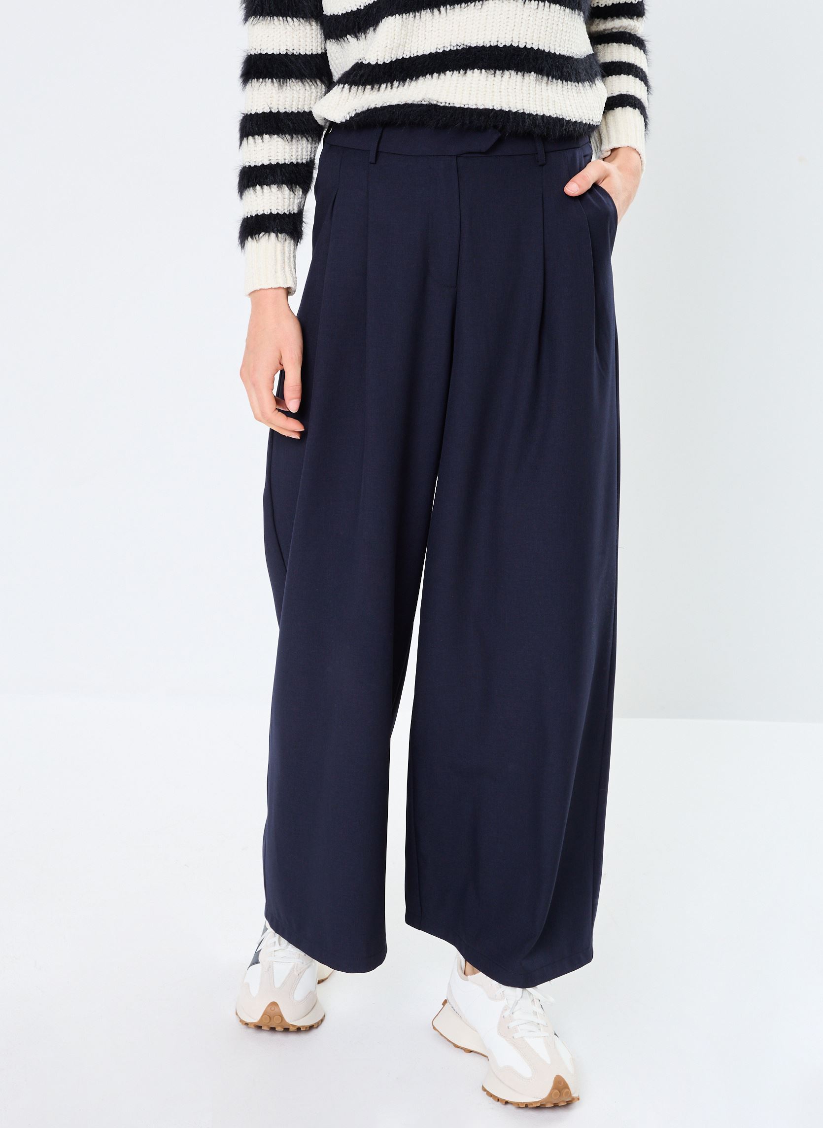 Pantaloni larghi LADIES WOVEN WIDE PANTS donna blu Molly Bracken Pantaloni larghi LADIES WOVEN WIDE PANTS donna blu NAVY BLUE