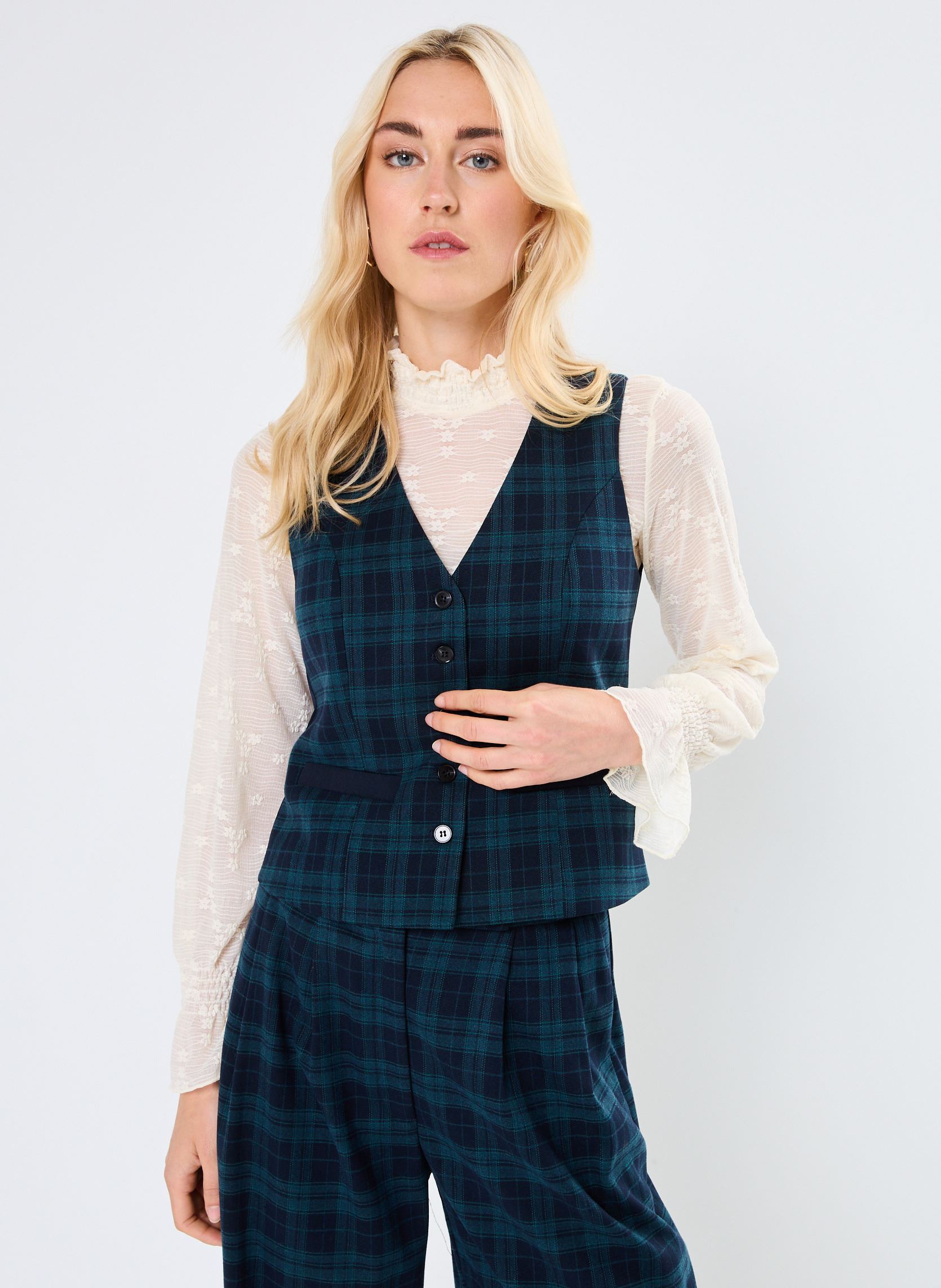 Gilets LADIES WOVEN SLEEVELESS TEDDY JACKET femme bleu Molly Bracken Gilets LADIES WOVEN SLEEVELESS TEDDY JACKET femme bleu NAVY BLUE