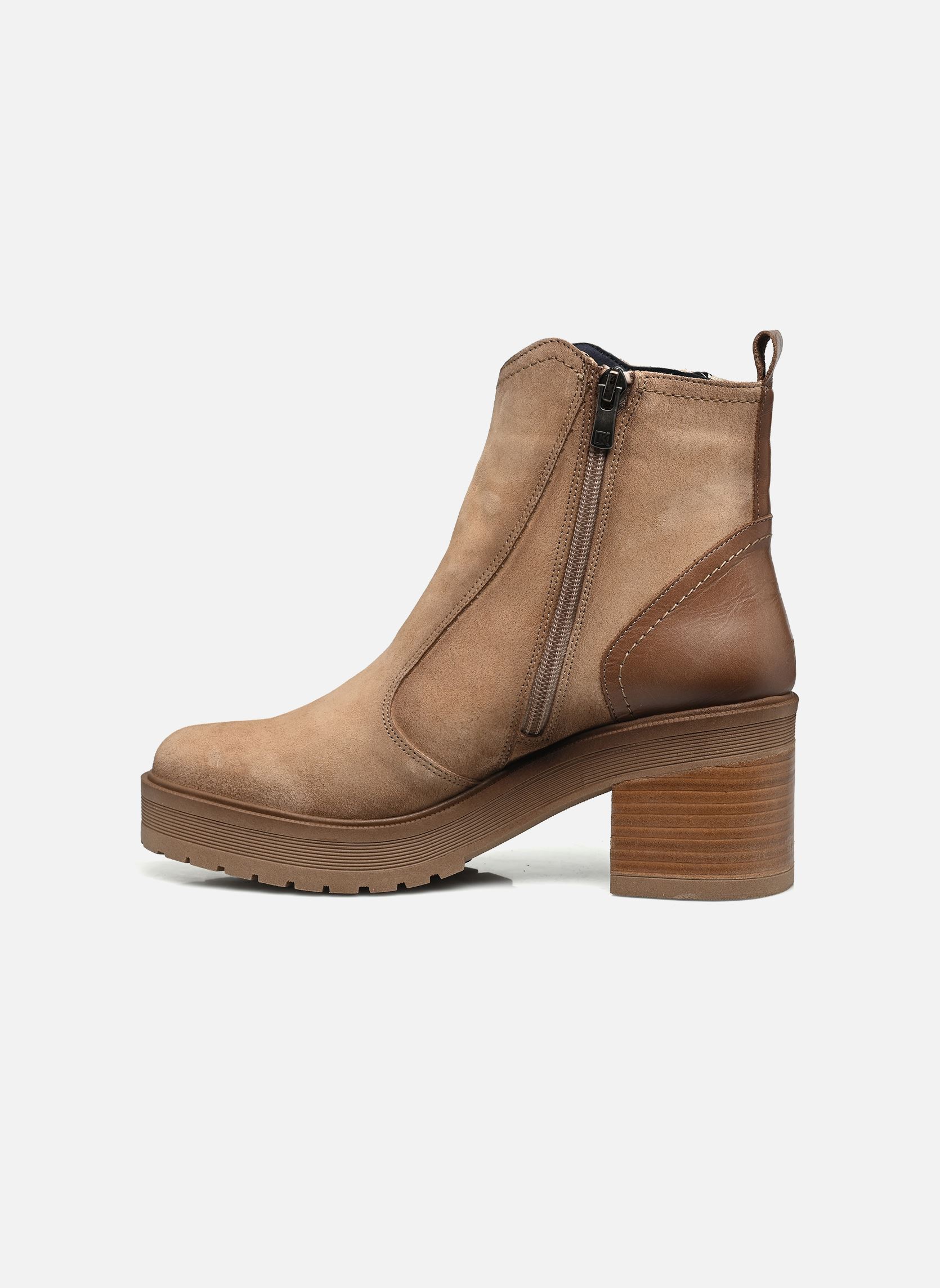 Bottines et boots SARAH D9353 femme beige Dorking Bottines et boots SARAH D9353 femme beige CALF+ALIAS CORDA + MARMOTA