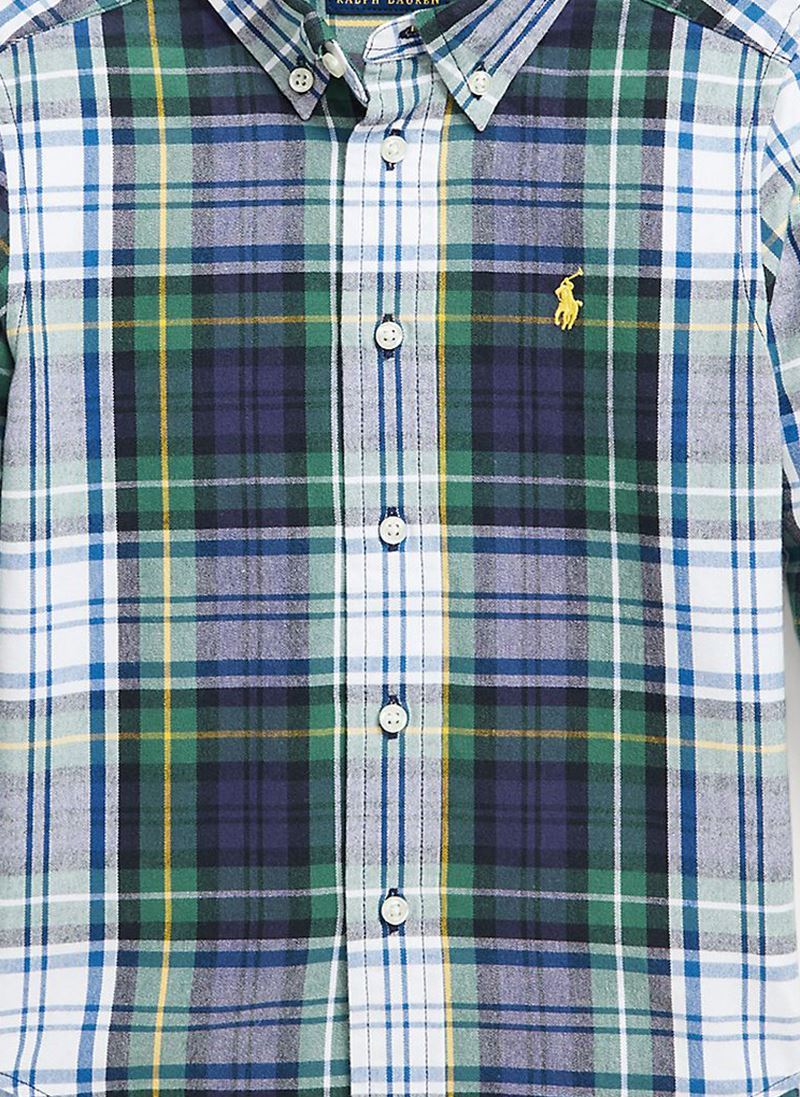 Lange mouw overhemden Ls Bd Ppc-Shirts-Sport Shirt 323952201 jongens wit Polo Ralph Lauren Lange mouw overhemden Ls Bd Ppc-Shirts-Sport Shirt 323952201 jongens wit 6505 WHITE/GREEN MULTI