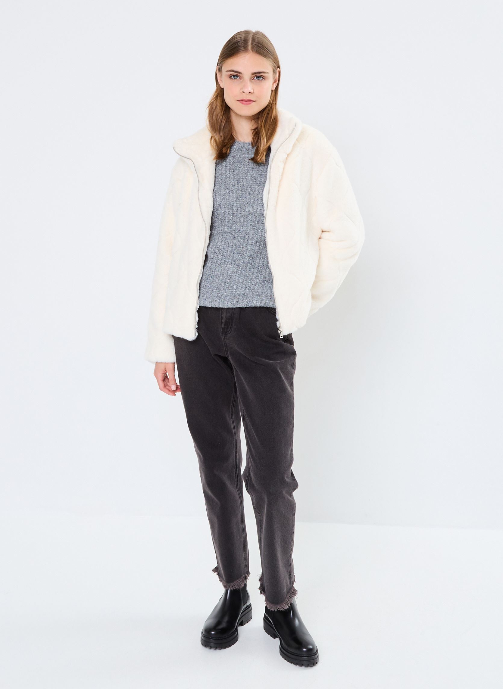 Mäntel Young Ladies Woven Coat HAL42CH damen weiß Lili Sidonio Mäntel Young Ladies Woven Coat HAL42CH damen weiß OFFWHITE