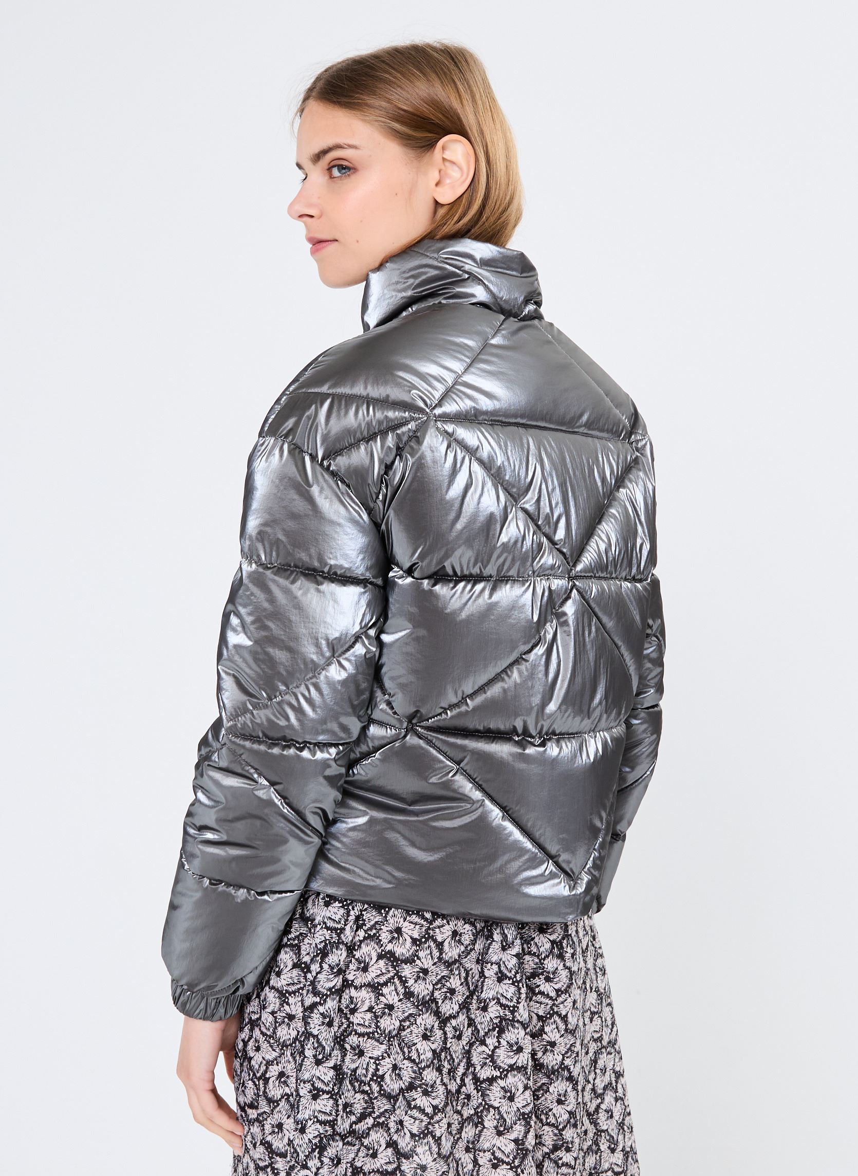 Piumini Young Ladies Woven Padded Jacket donna argento Lili Sidonio Piumini Young Ladies Woven Padded Jacket donna argento GUN METAL