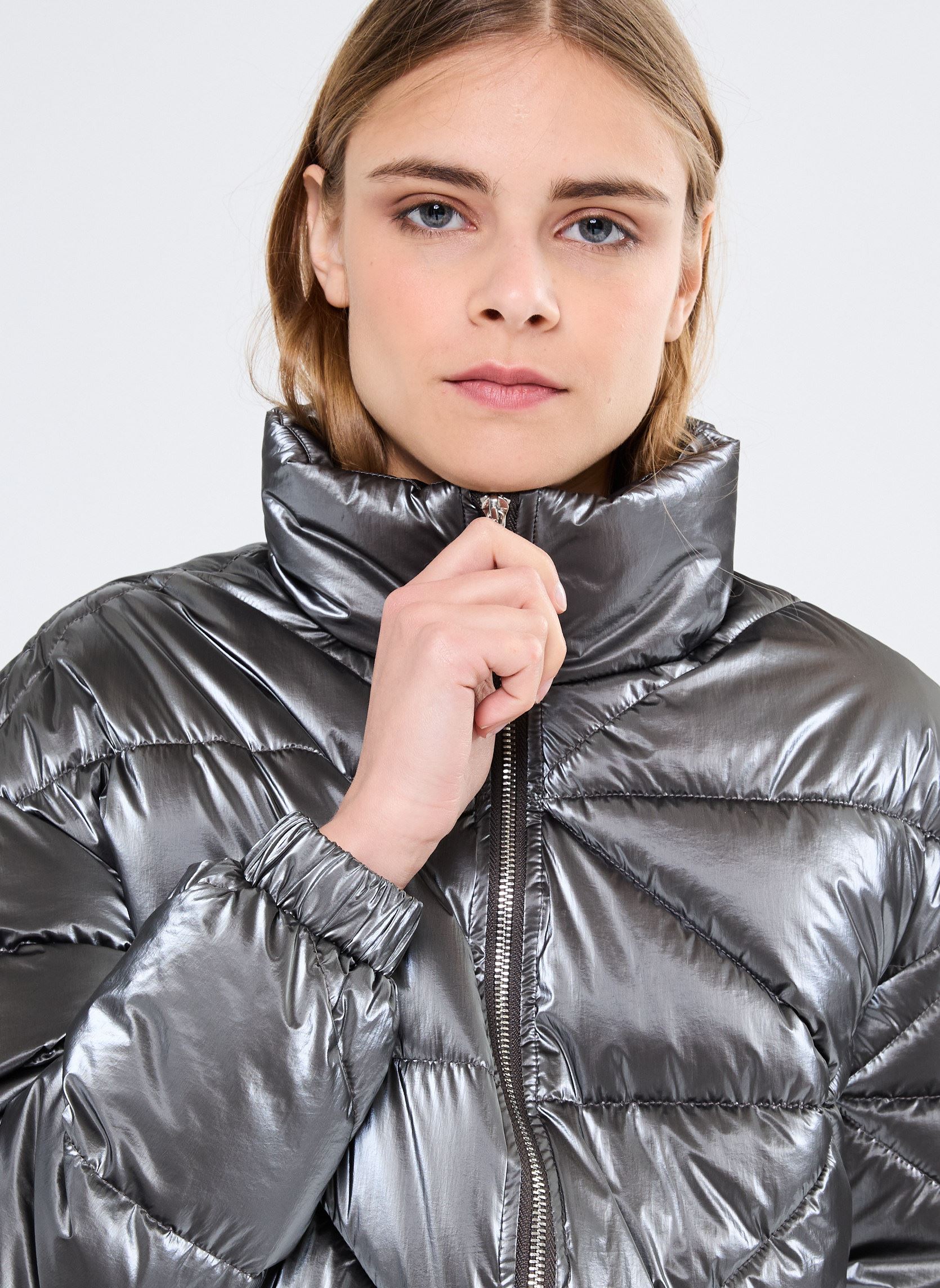 Piumini Young Ladies Woven Padded Jacket donna argento Lili Sidonio Piumini Young Ladies Woven Padded Jacket donna argento GUN METAL