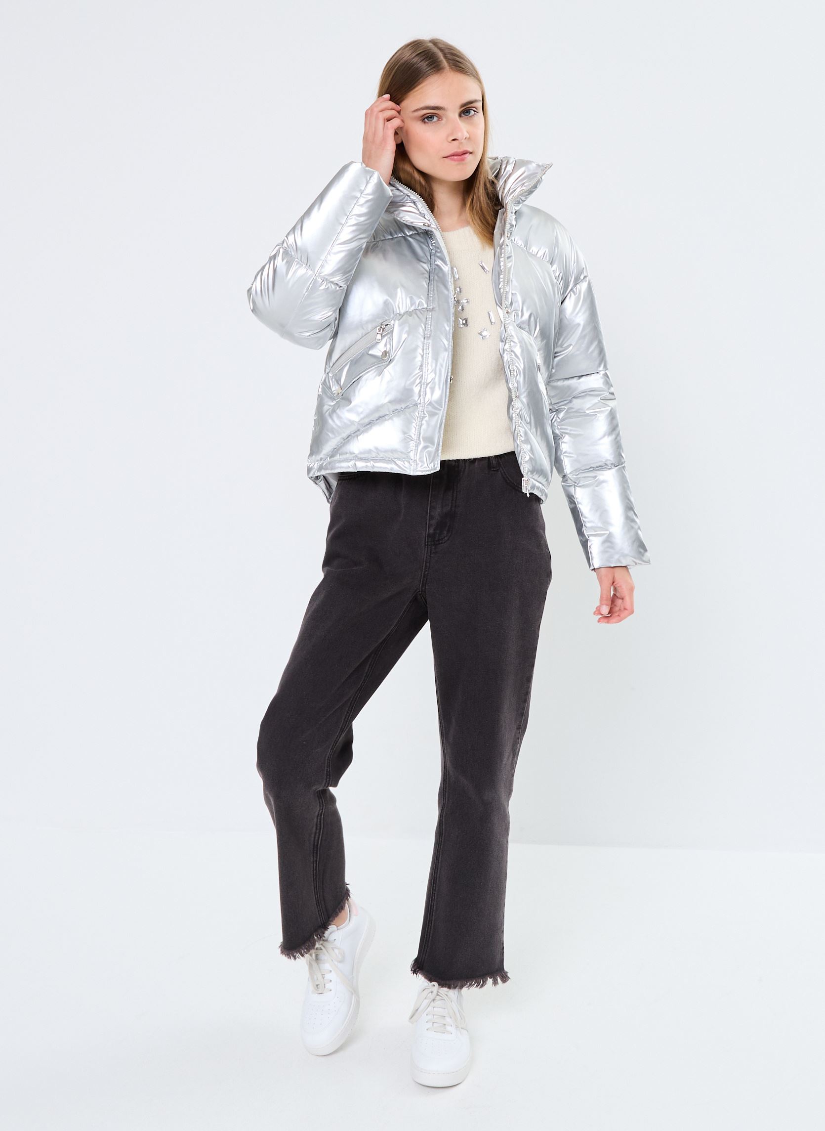 Daunenjacken Young Ladies Woven Padded Jacket damen silber Lili Sidonio Daunenjacken Young Ladies Woven Padded Jacket damen silber SILVER