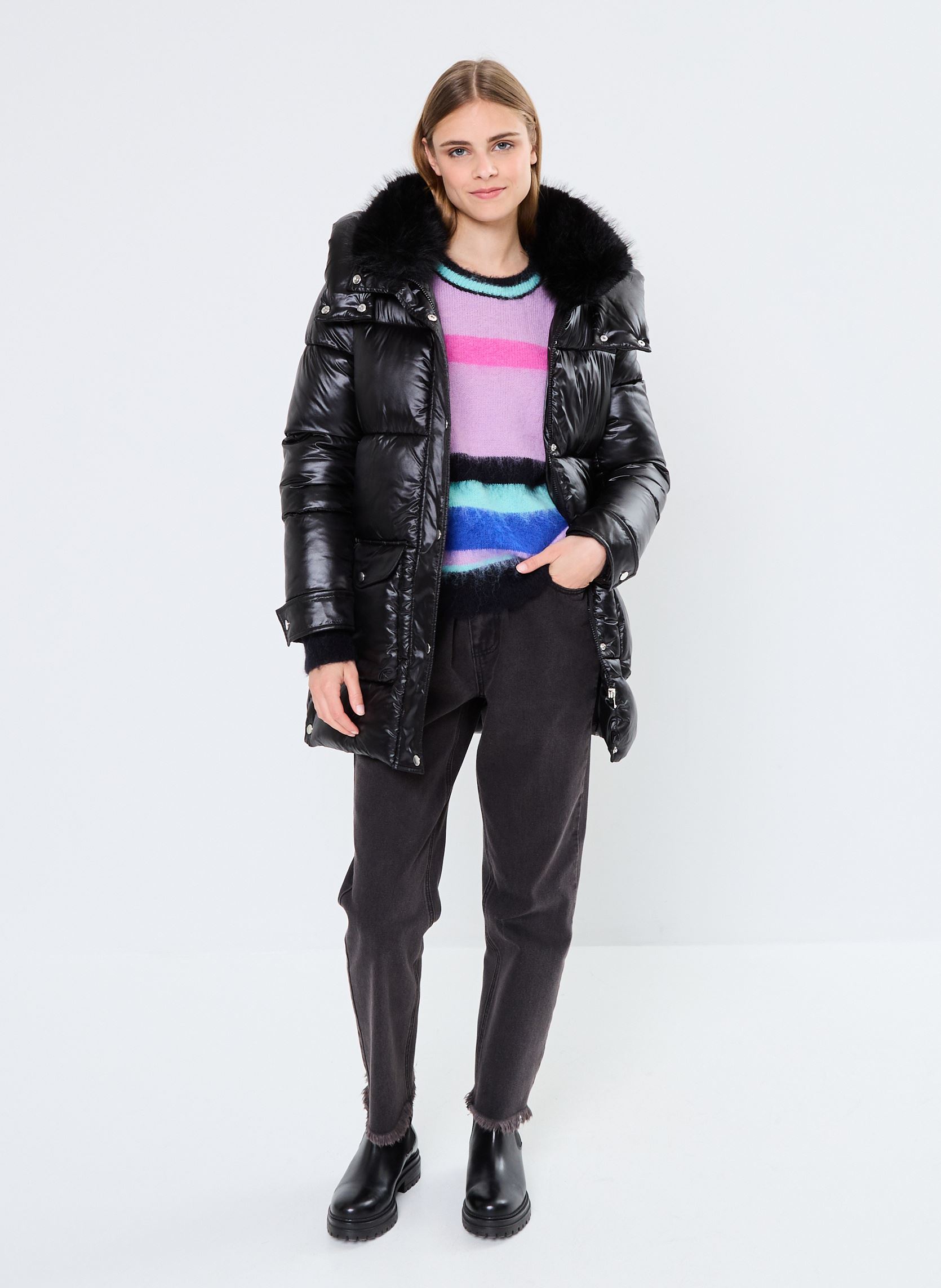 Daunenjacken Young Ladies Woven Padded Jacket damen schwarz Lili Sidonio Daunenjacken Young Ladies Woven Padded Jacket damen schwarz BLACK