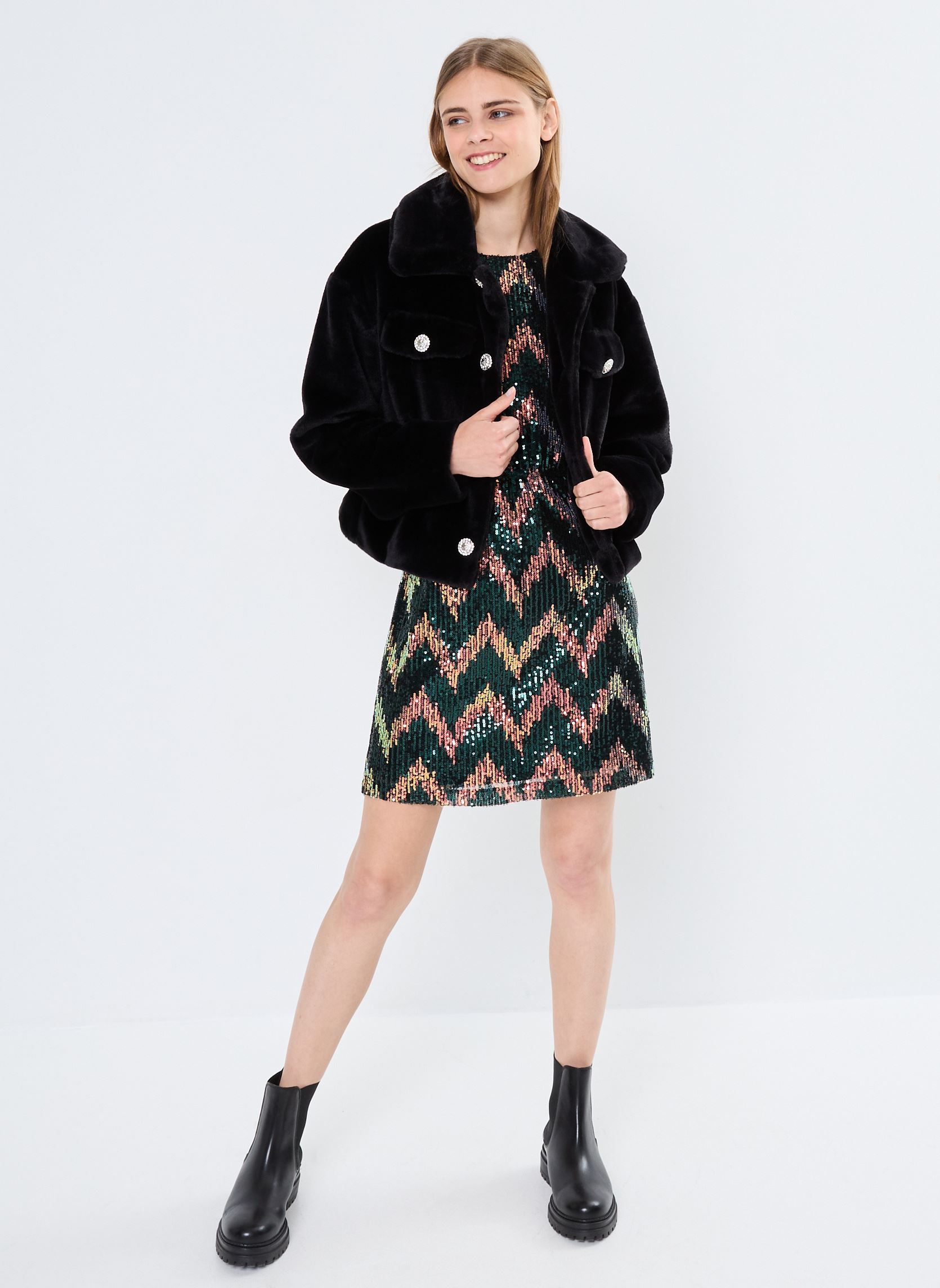 Bontjassen Young Ladies Woven Jacket HAL51CH dames zwart Lili Sidonio Bontjassen Young Ladies Woven Jacket HAL51CH dames zwart BLACK