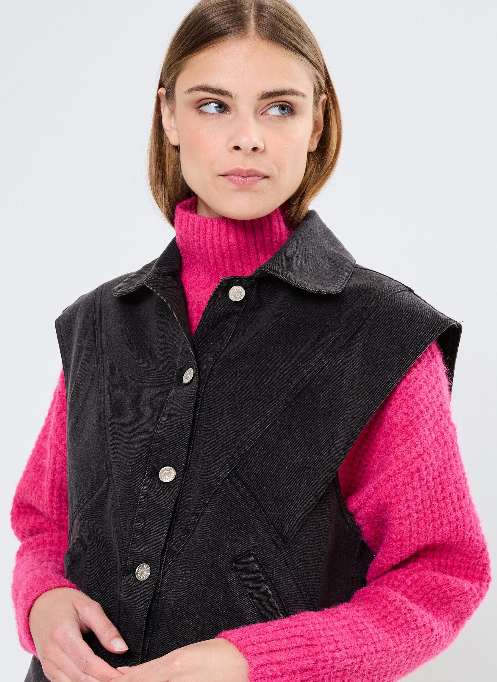 Vestes sans manches Young Ladies Woven Sleeveless Jacket HAL femme noir Lili Sidonio Vestes sans manches Young Ladies Woven Sleeveless Jacket HAL femme noir BLACK