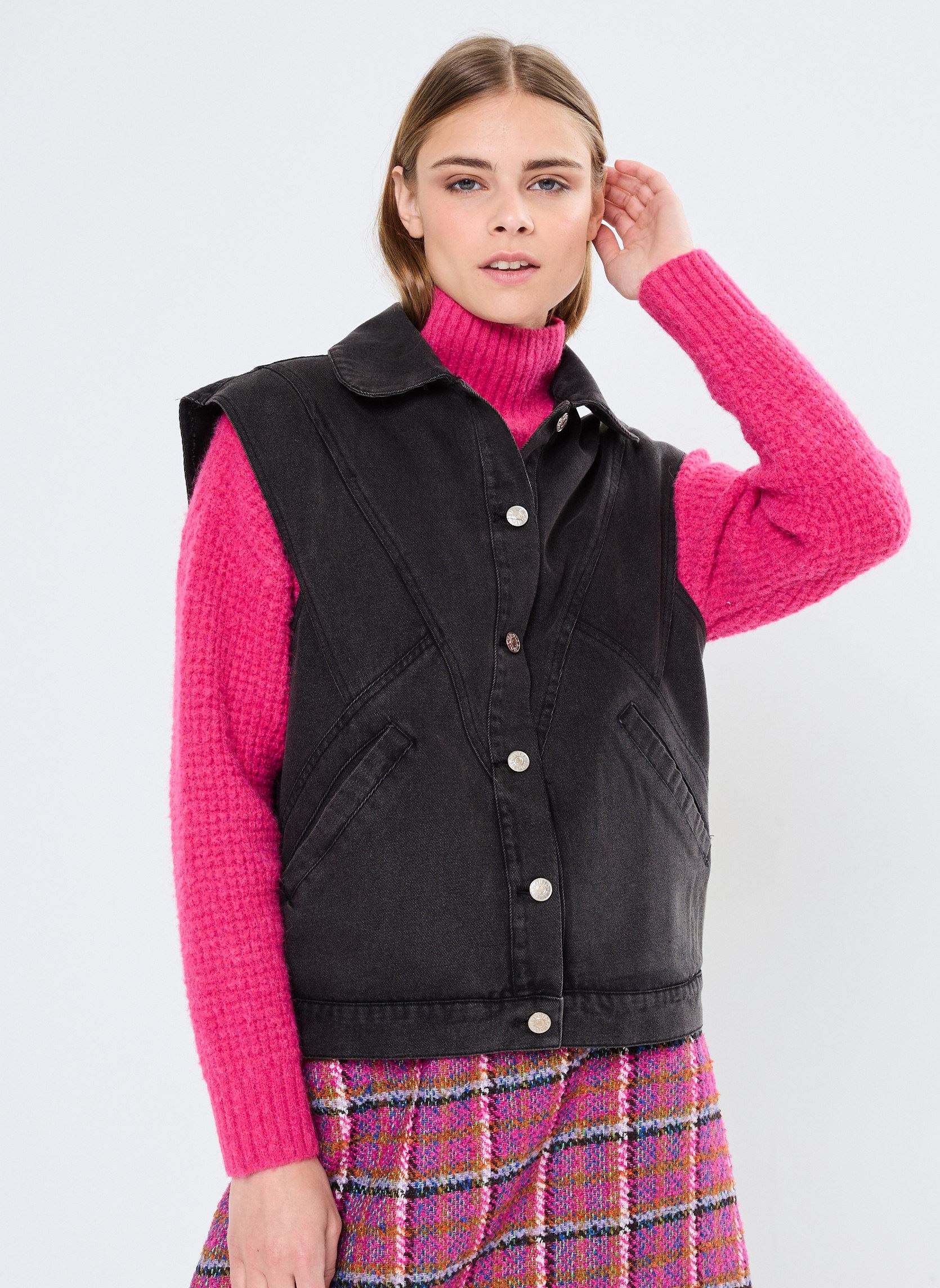 Vestes sans manches Young Ladies Woven Sleeveless Jacket HAL femme noir Lili Sidonio Vestes sans manches Young Ladies Woven Sleeveless Jacket HAL femme noir BLACK