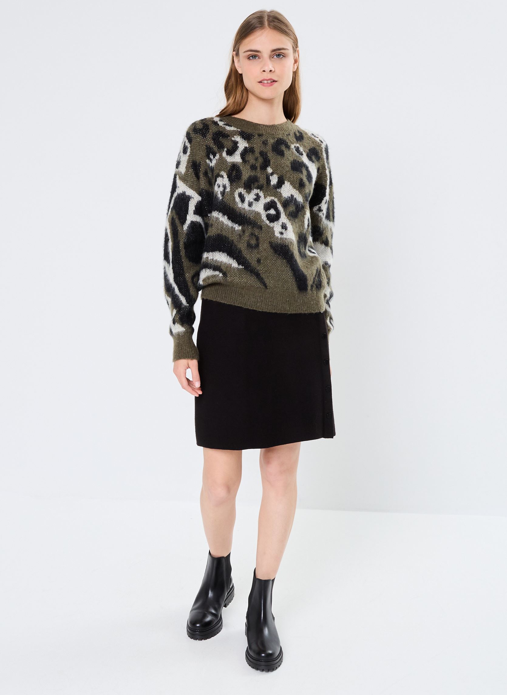 Pulls Young Ladies Knitted Animal print Sweate femme multicolore Lili Sidonio Pulls Young Ladies Knitted Animal print Sweate femme multicolore KHAKI