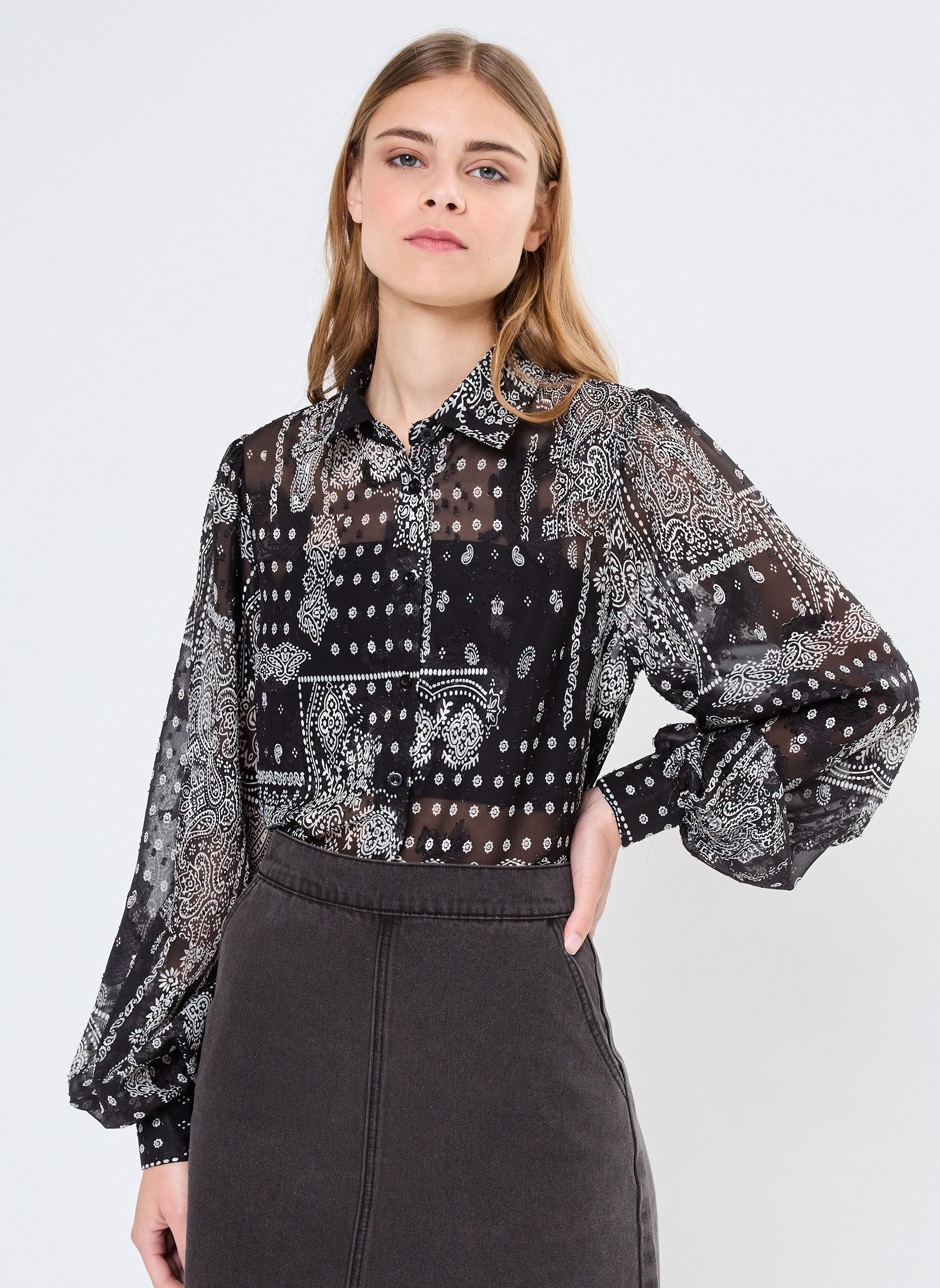 Chemises manches longues Young Ladies Woven LS Shirt femme multicolore Lili Sidonio Chemises manches longues Young Ladies Woven LS Shirt femme multicolore BLACK BRUCE