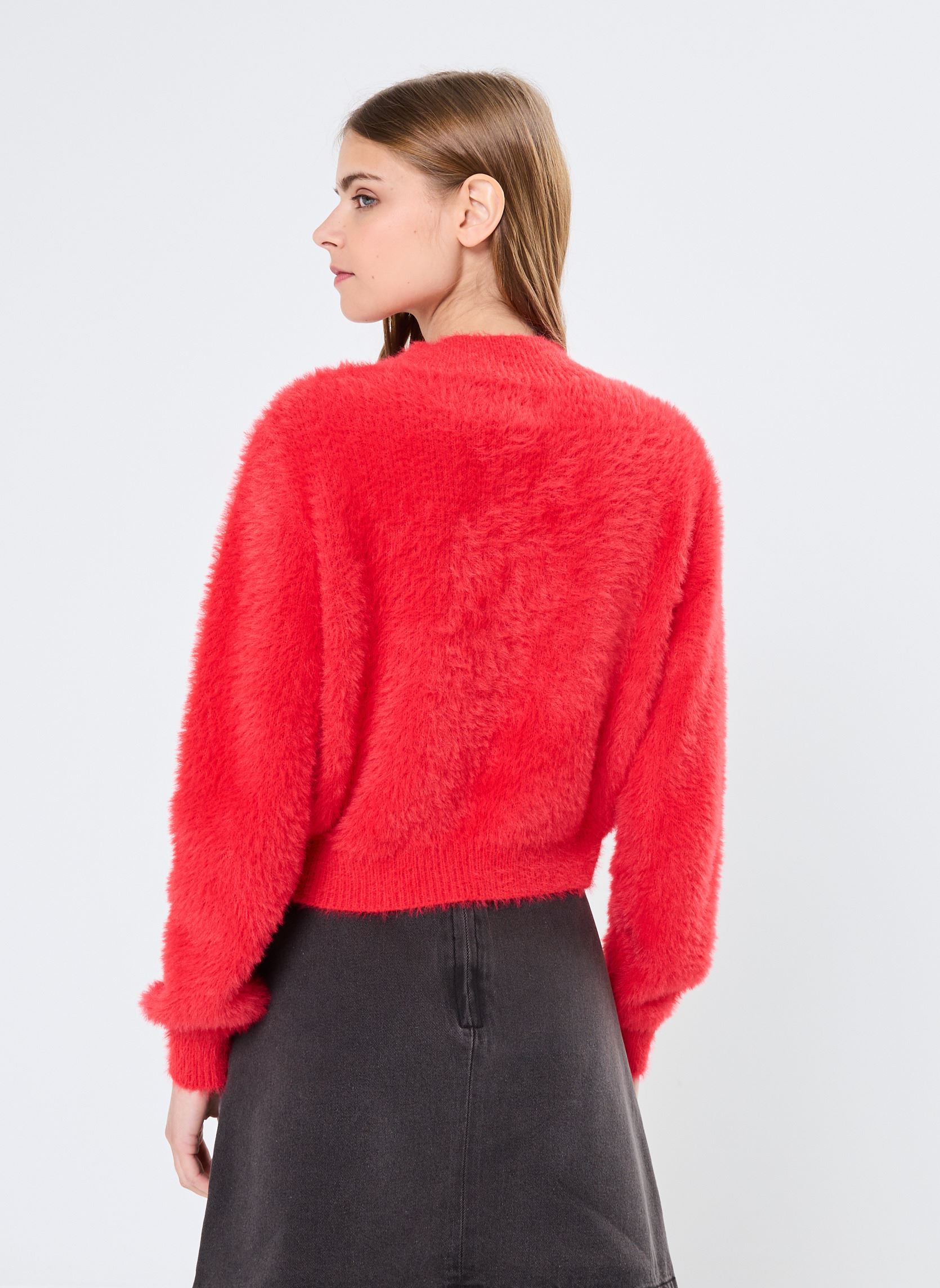 Truien Young Ladies Knitted O-Neck Sweater dames rood Lili Sidonio Truien Young Ladies Knitted O-Neck Sweater dames rood RED