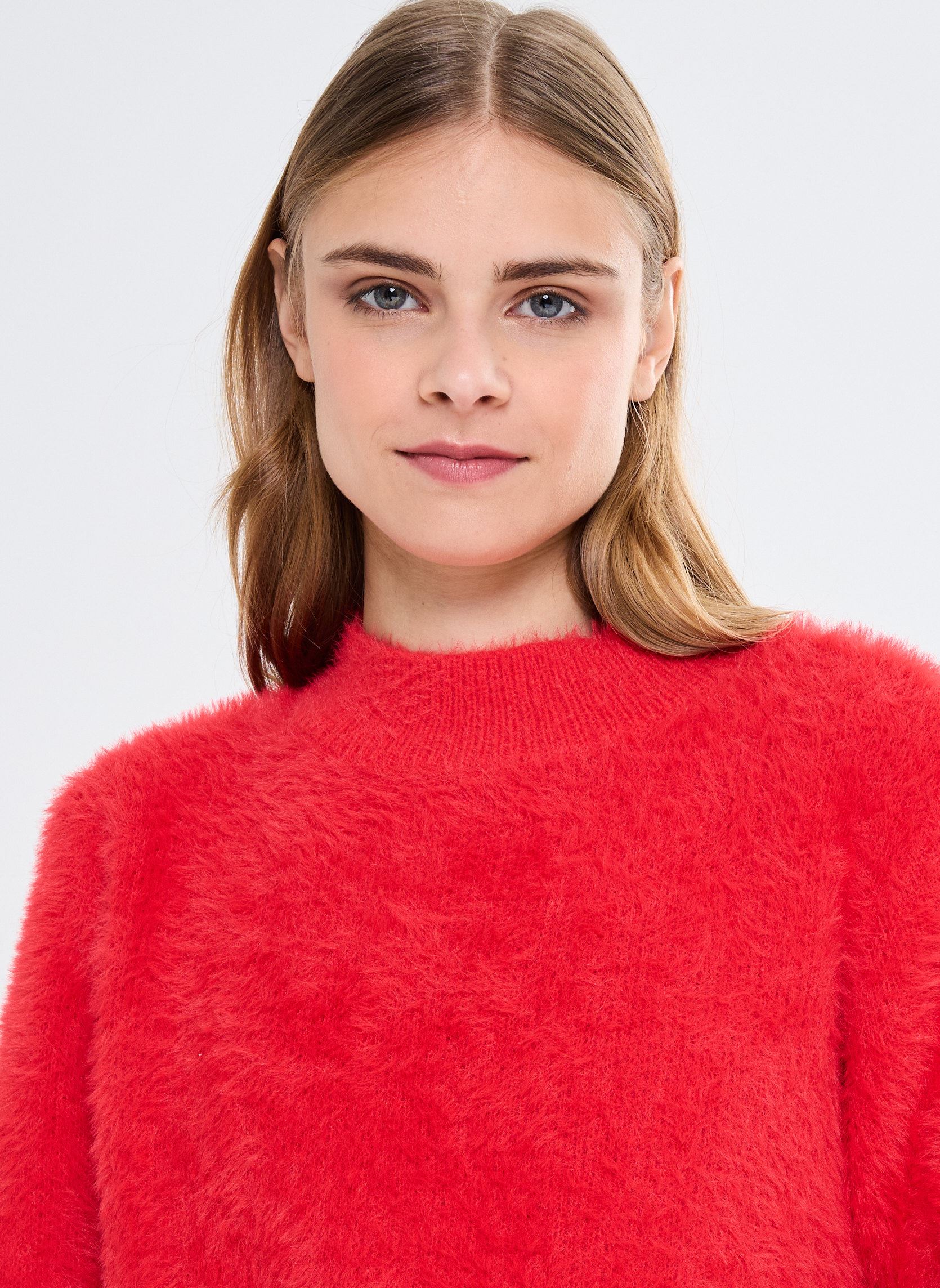 Truien Young Ladies Knitted O-Neck Sweater dames rood Lili Sidonio Truien Young Ladies Knitted O-Neck Sweater dames rood RED