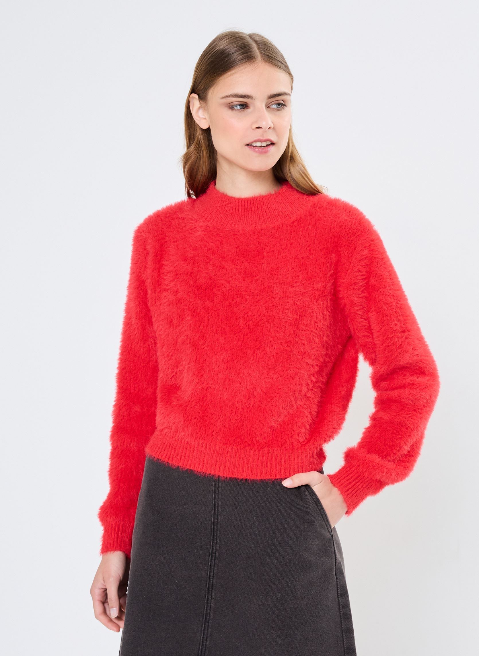 Truien Young Ladies Knitted O-Neck Sweater dames rood Lili Sidonio Truien Young Ladies Knitted O-Neck Sweater dames rood RED