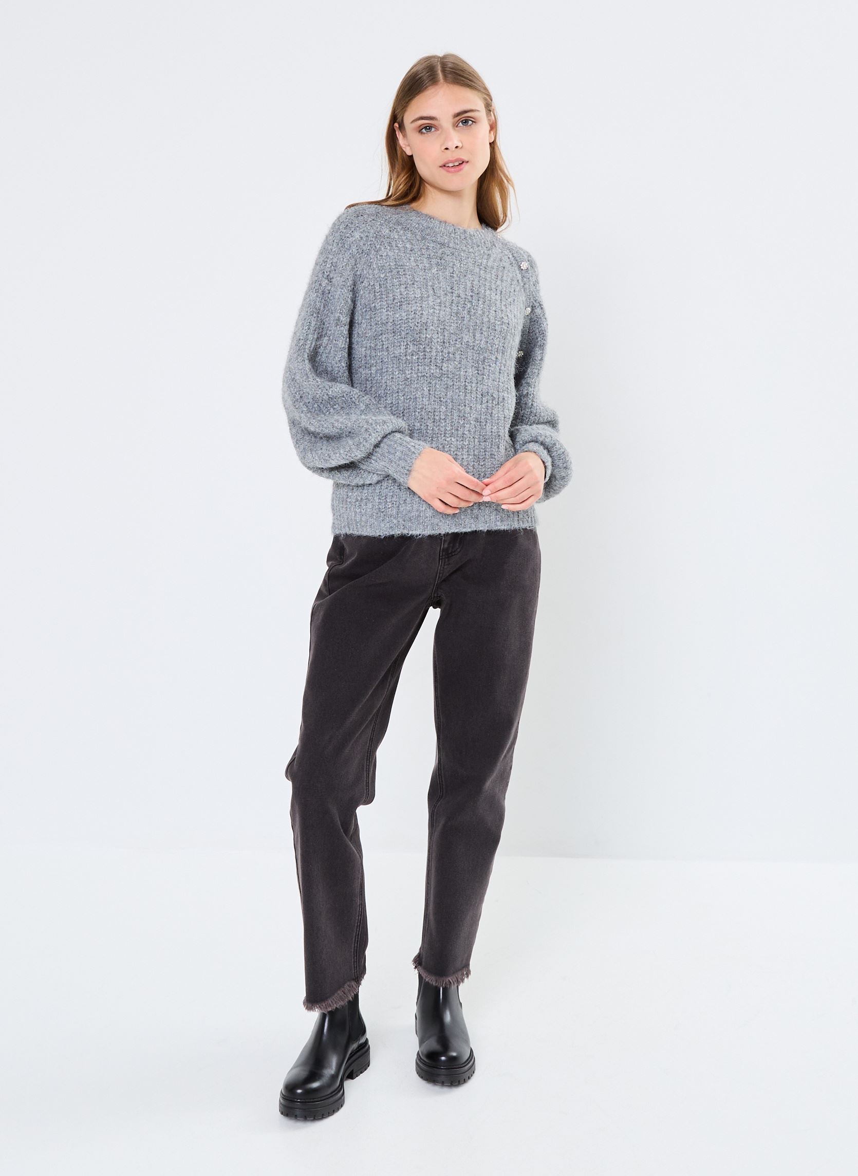 Pulls Young Ladies Knitted Sweater LAL504CH femme gris Lili Sidonio Pulls Young Ladies Knitted Sweater LAL504CH femme gris ASH DARK GREY