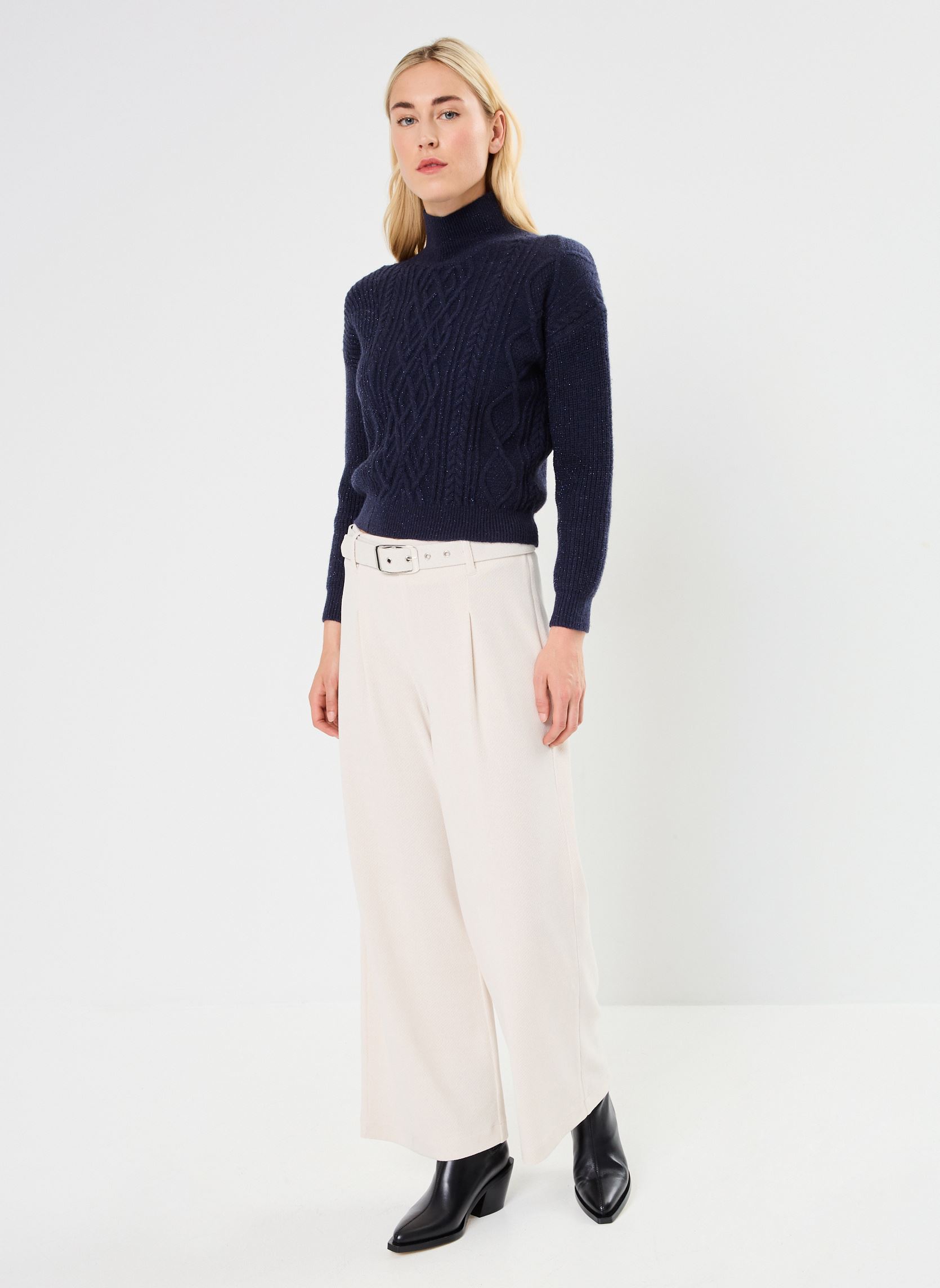 Truien Young Ladies Knitted Sweater LAL512CH dames blauw Lili Sidonio Truien Young Ladies Knitted Sweater LAL512CH dames blauw NAVY BLUE